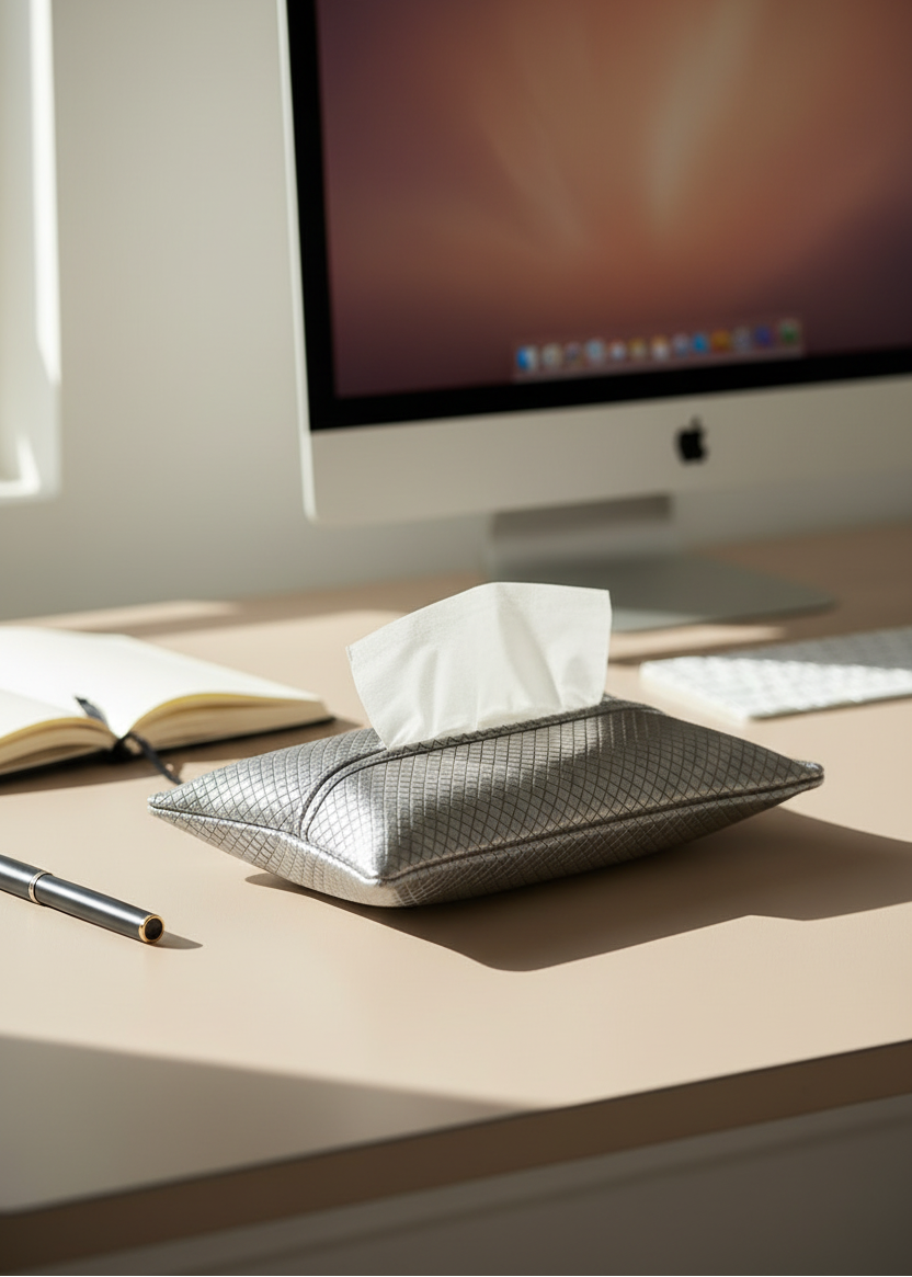 Braided Grey Tissue Cover