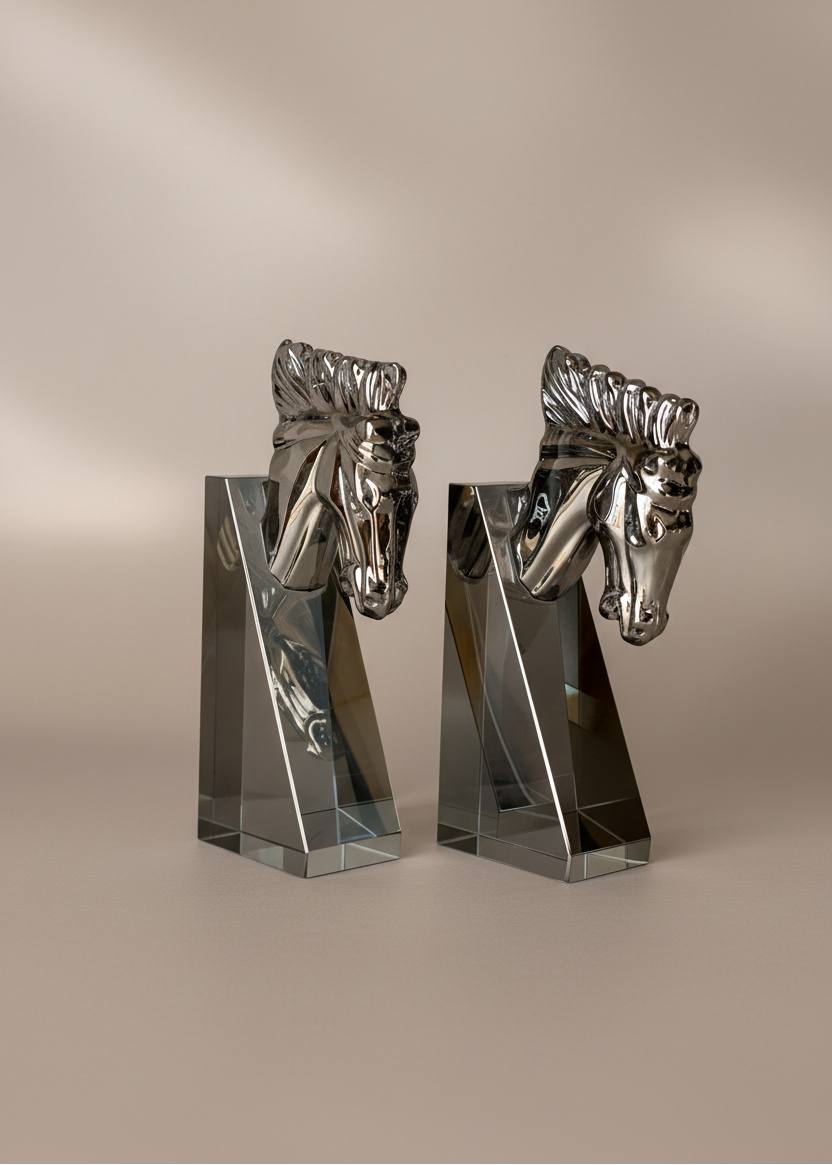 Stallion Crystal Bookend - Set of 2