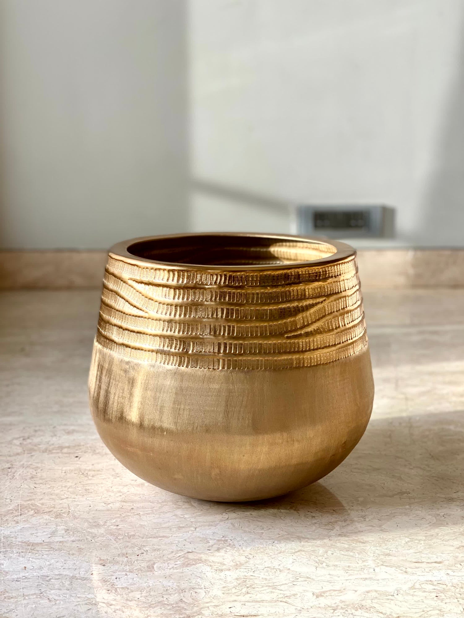 Acropolis Textured Gold Planter