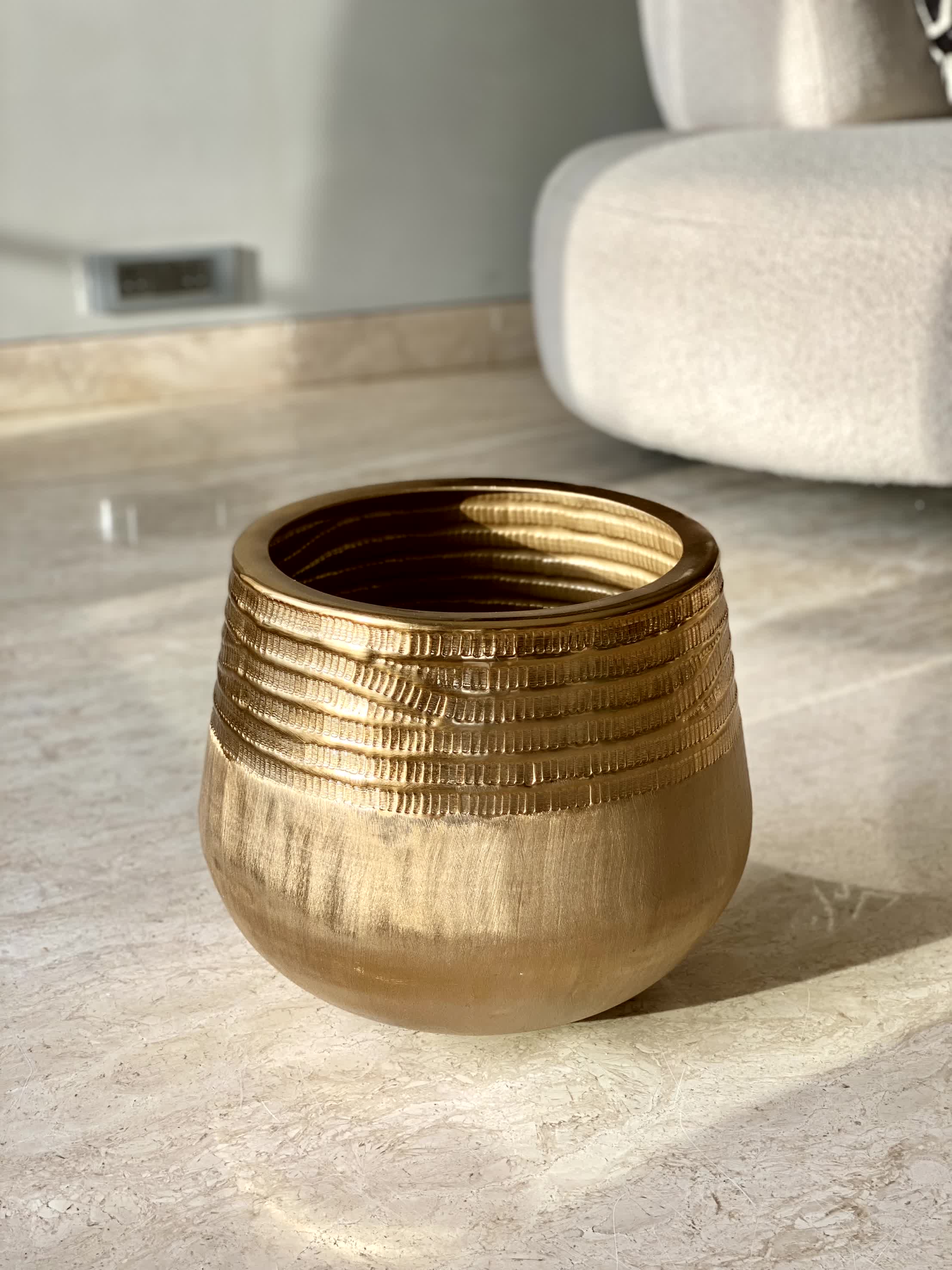 Acropolis Textured Gold Planter