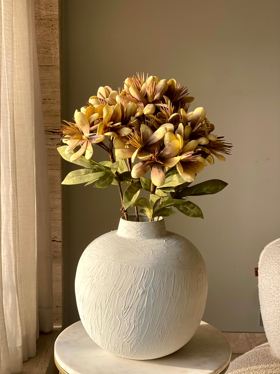 Artificial Peruvian Lily Stem - Yellow (One Stem)