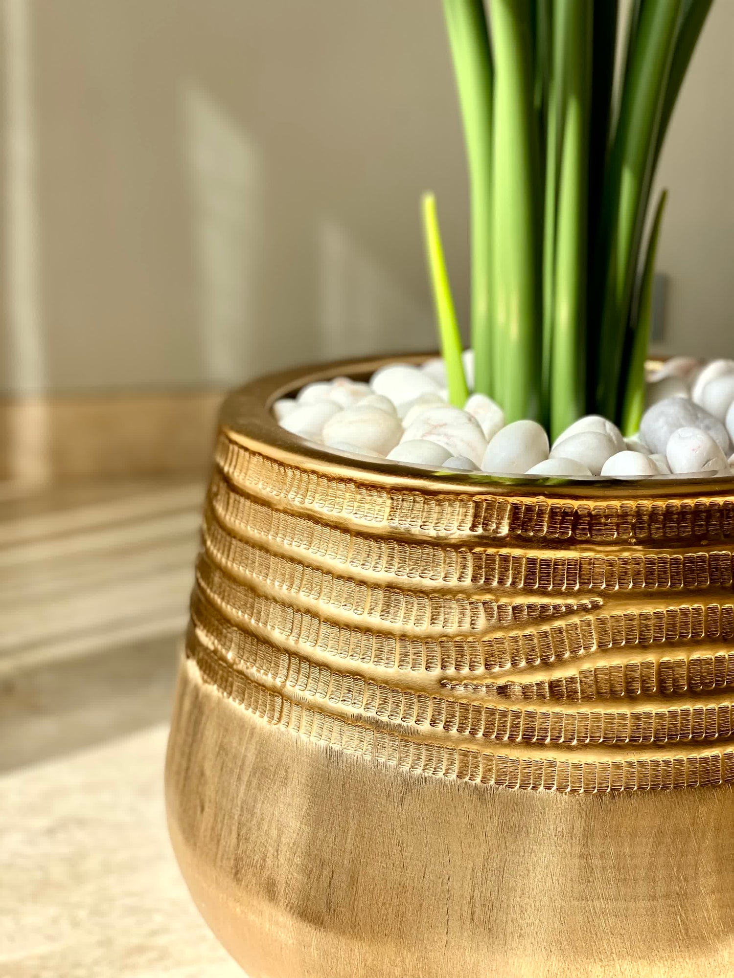 Acropolis Textured Gold Planter