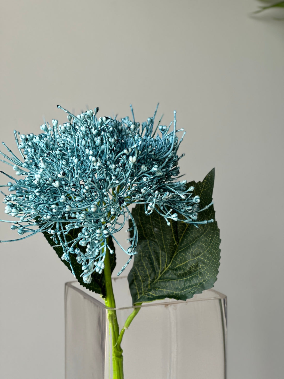 Artificial Pincushion Flower Stem - Blue