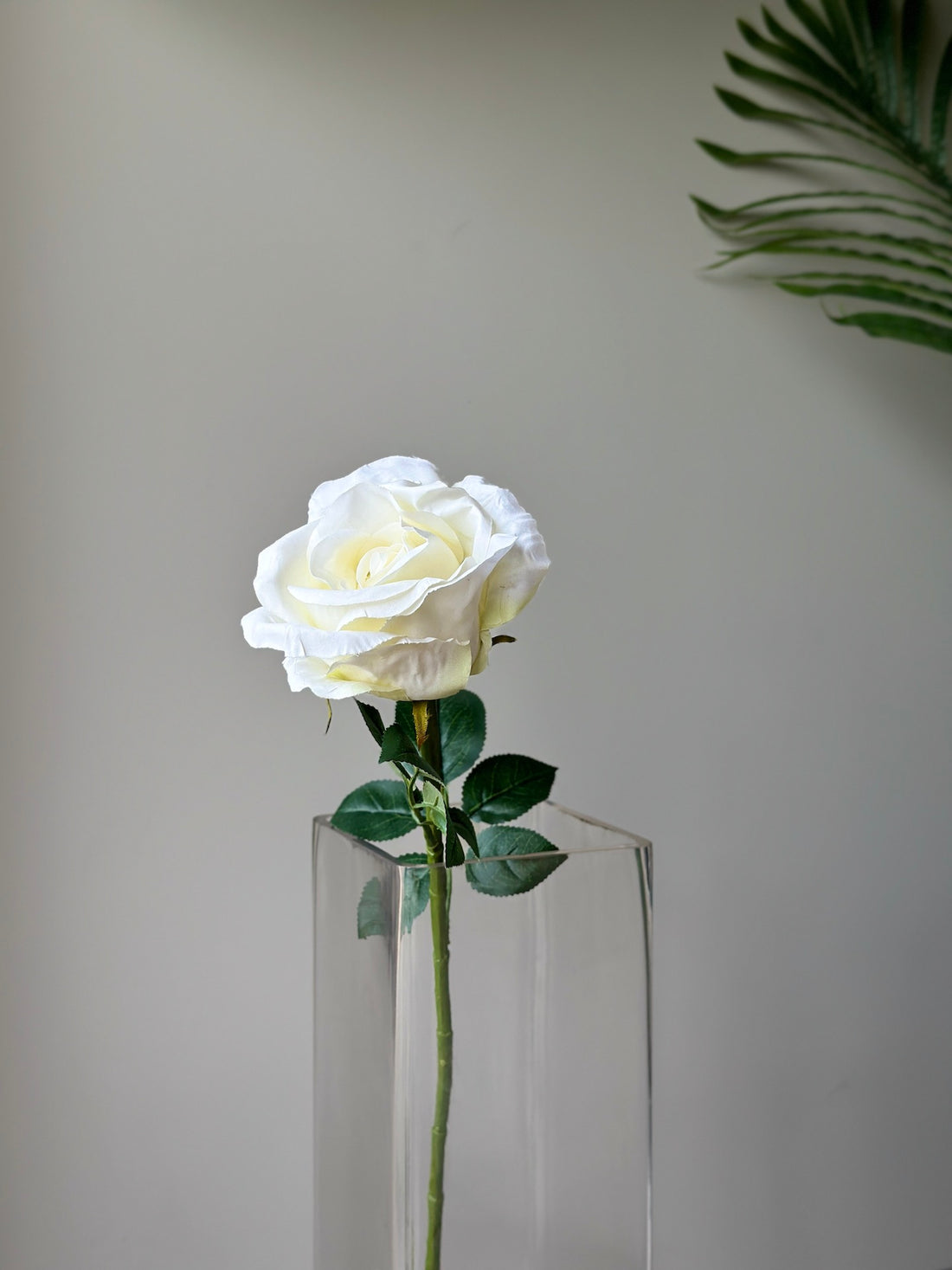Artificial Rose Stem - White