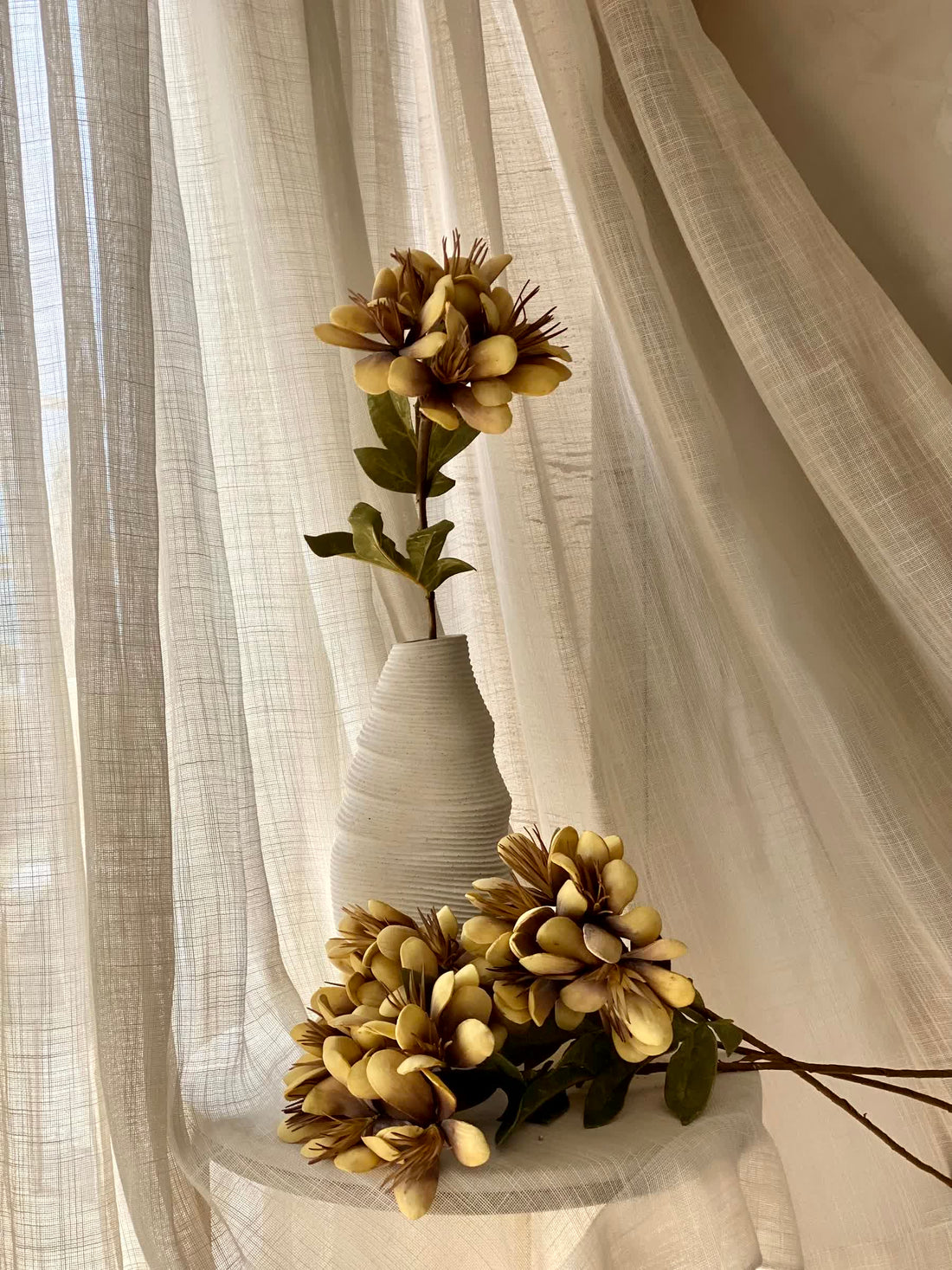 Artificial Peruvian Lily Stem - Yellow (One Stem)