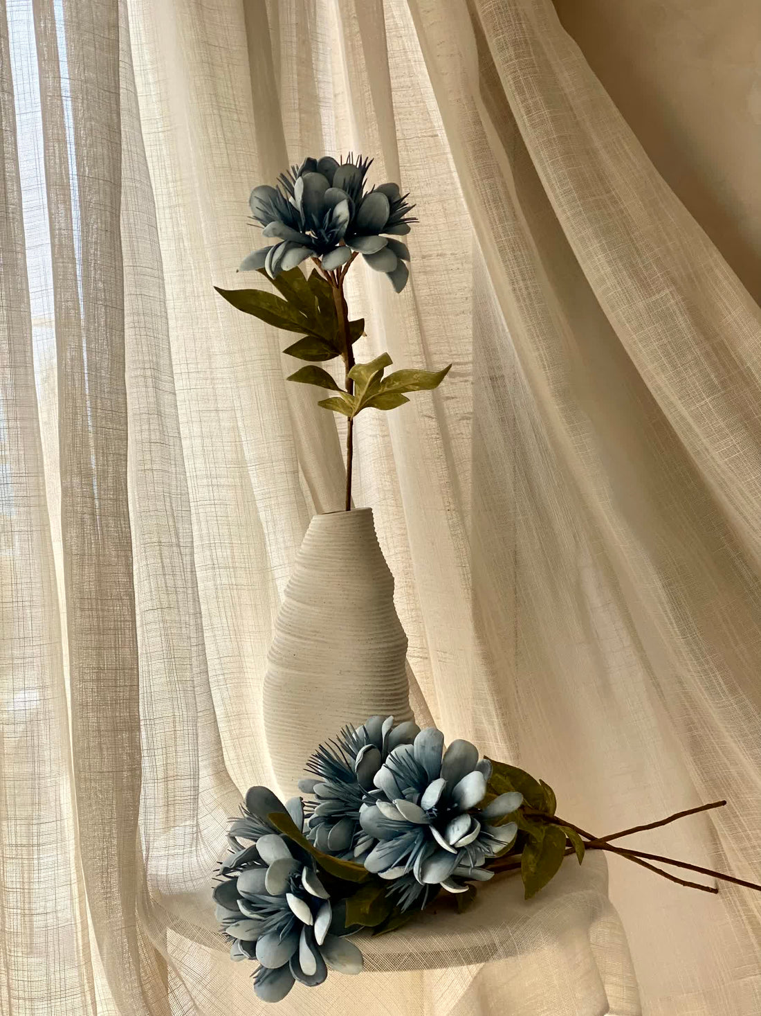 Artificial Peruvian Lily Stem - Blue (One Stem)