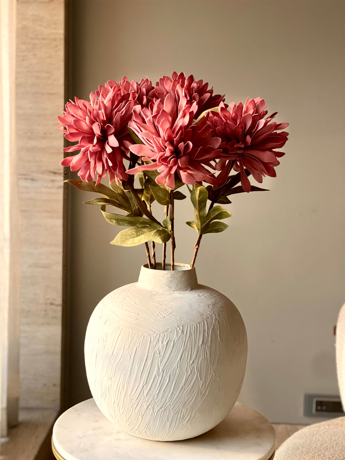 Artificial Dali Dahlia Flower Stem - Pink (One Stem)