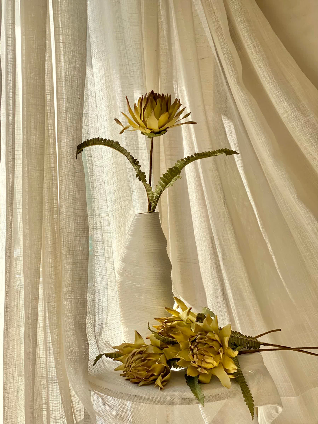 Artificial May Portea Flower Stem - Yellow (One Stem)