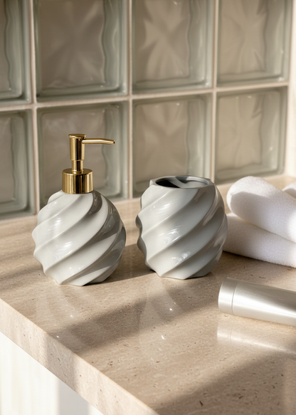 Swirl Bathroom Set - Grey