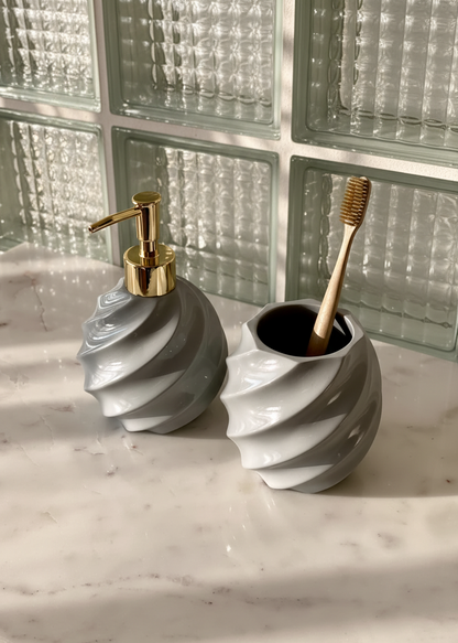 Swirl Bathroom Set - Grey
