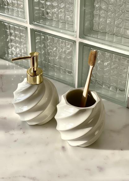 Swirl Bathroom Set - Beige