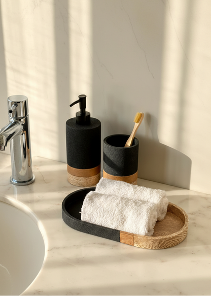 Aurum Dune Bathroom Set - Set of 3 (Black)
