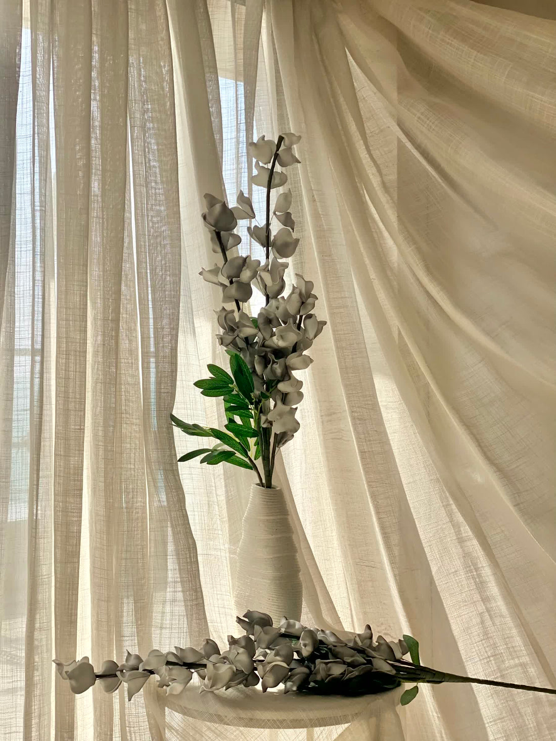 Artificial Dragon Flower Stem - Grey Ombre (One Stem)