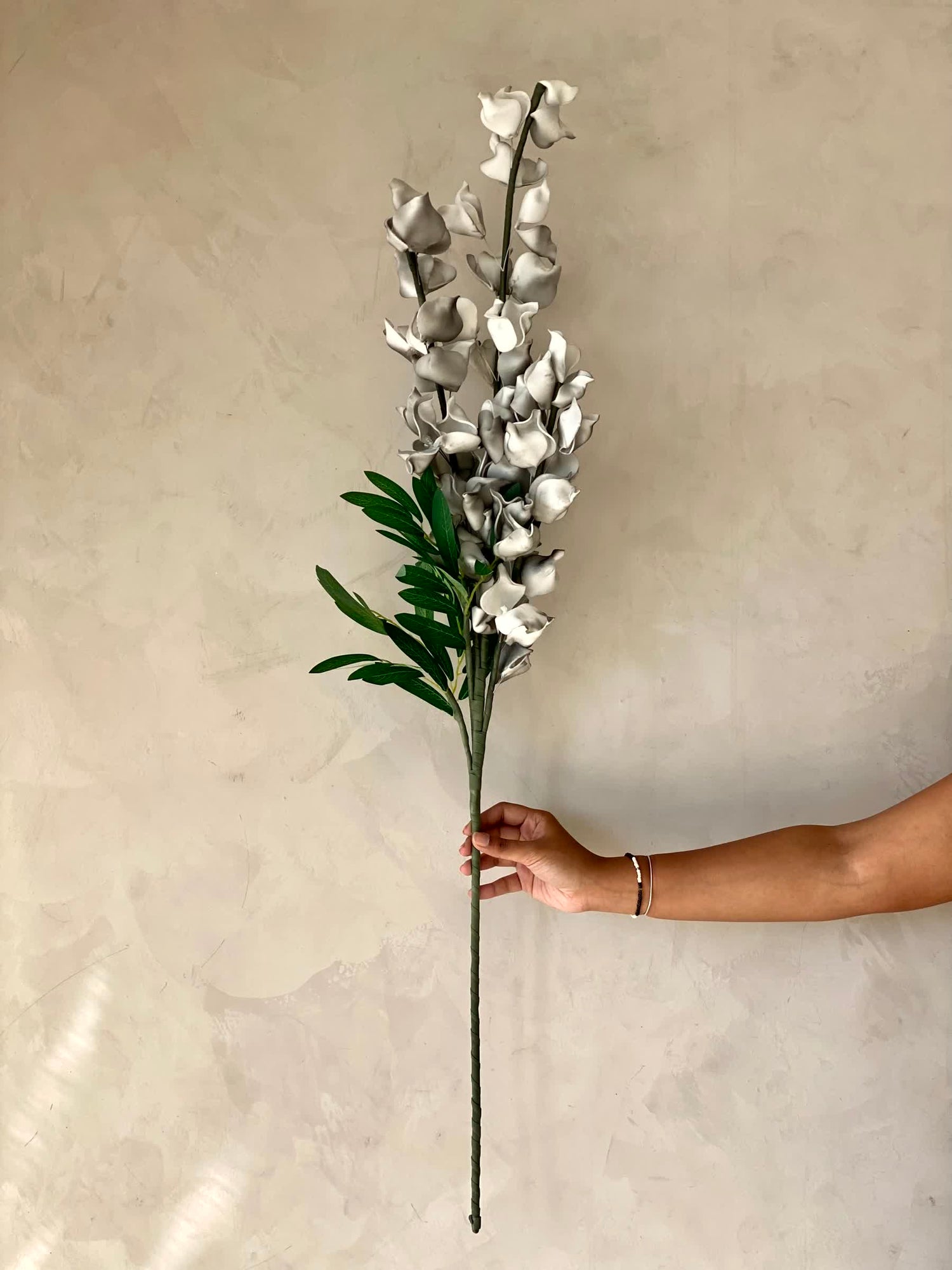 Artificial Dragon Flower Stem - Grey Ombre (One Stem)