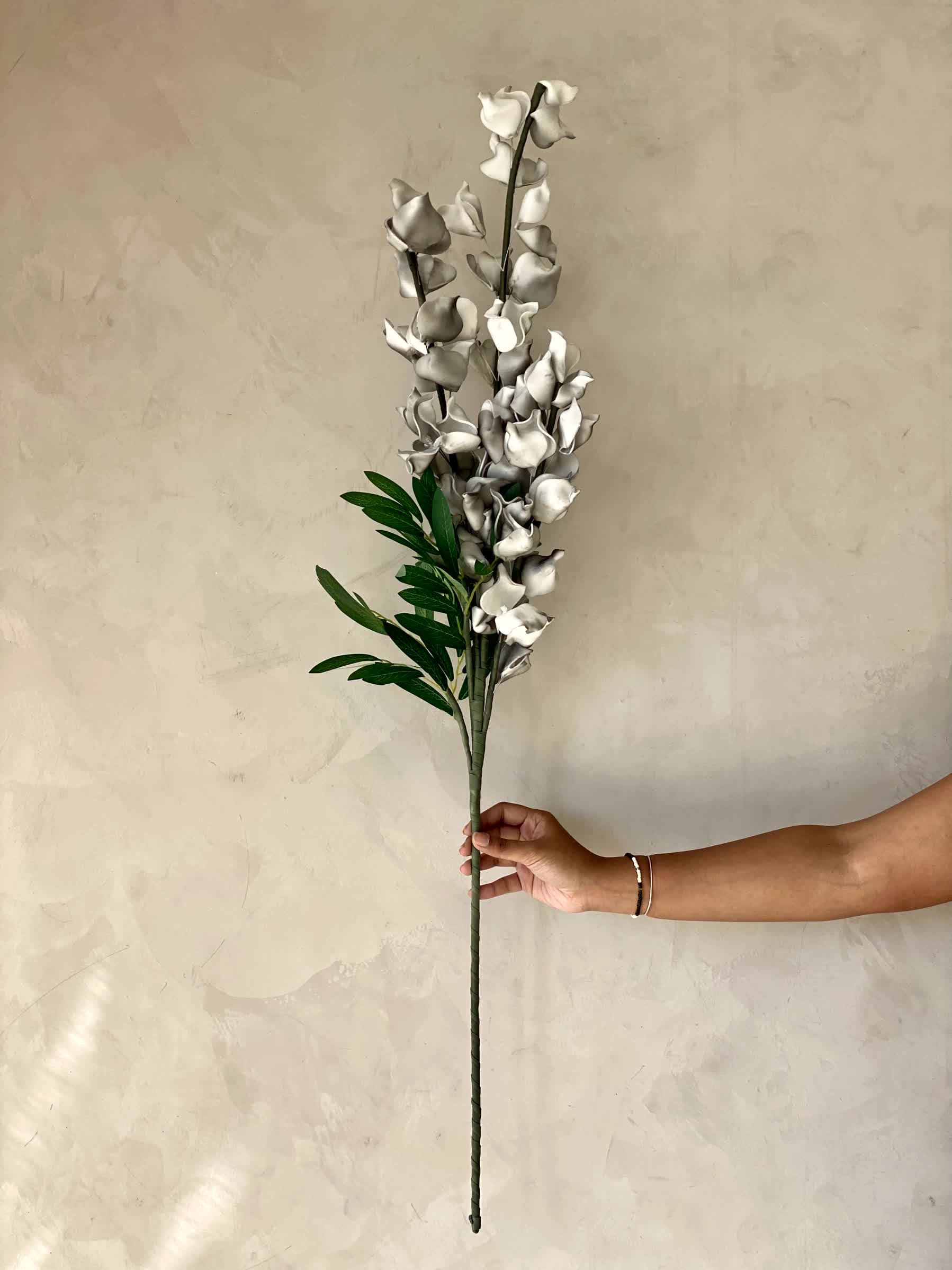 Artificial Dragon Flower Stem - Grey Ombre (One Stem)