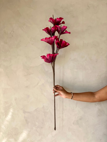 Artificial Lily Magnolia Flower Stem - Fuchsia Ombre (One Stem)