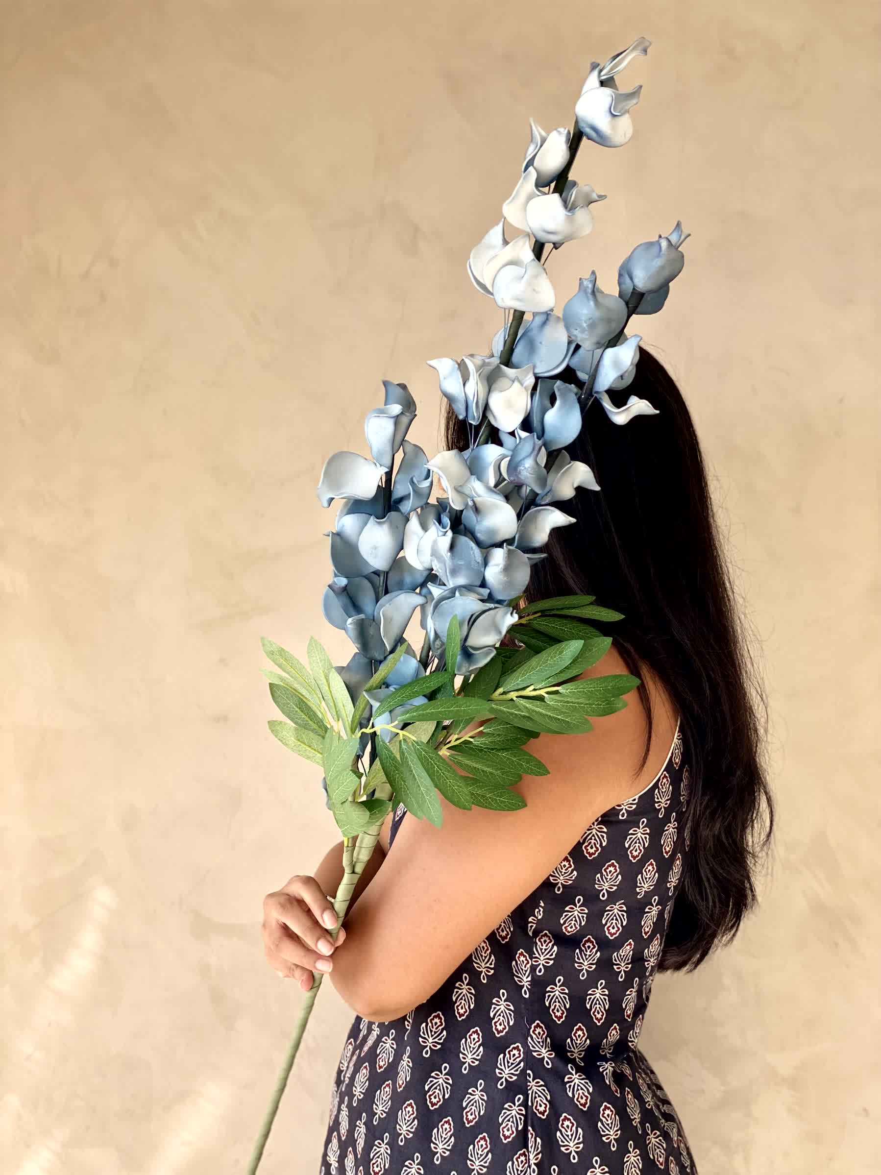 Artificial Dragon Flower Stem - Blue Ombre (One Stem)