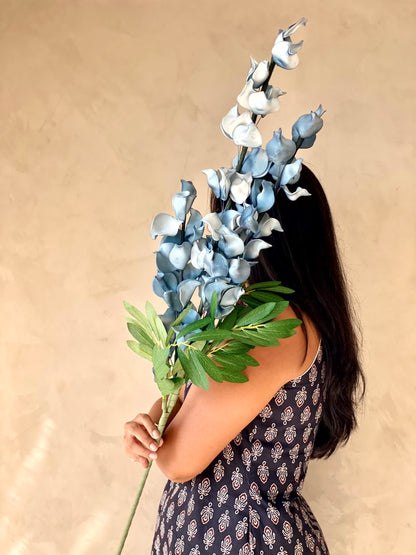 Artificial Dragon Flower Stem - Blue Ombre (One Stem)