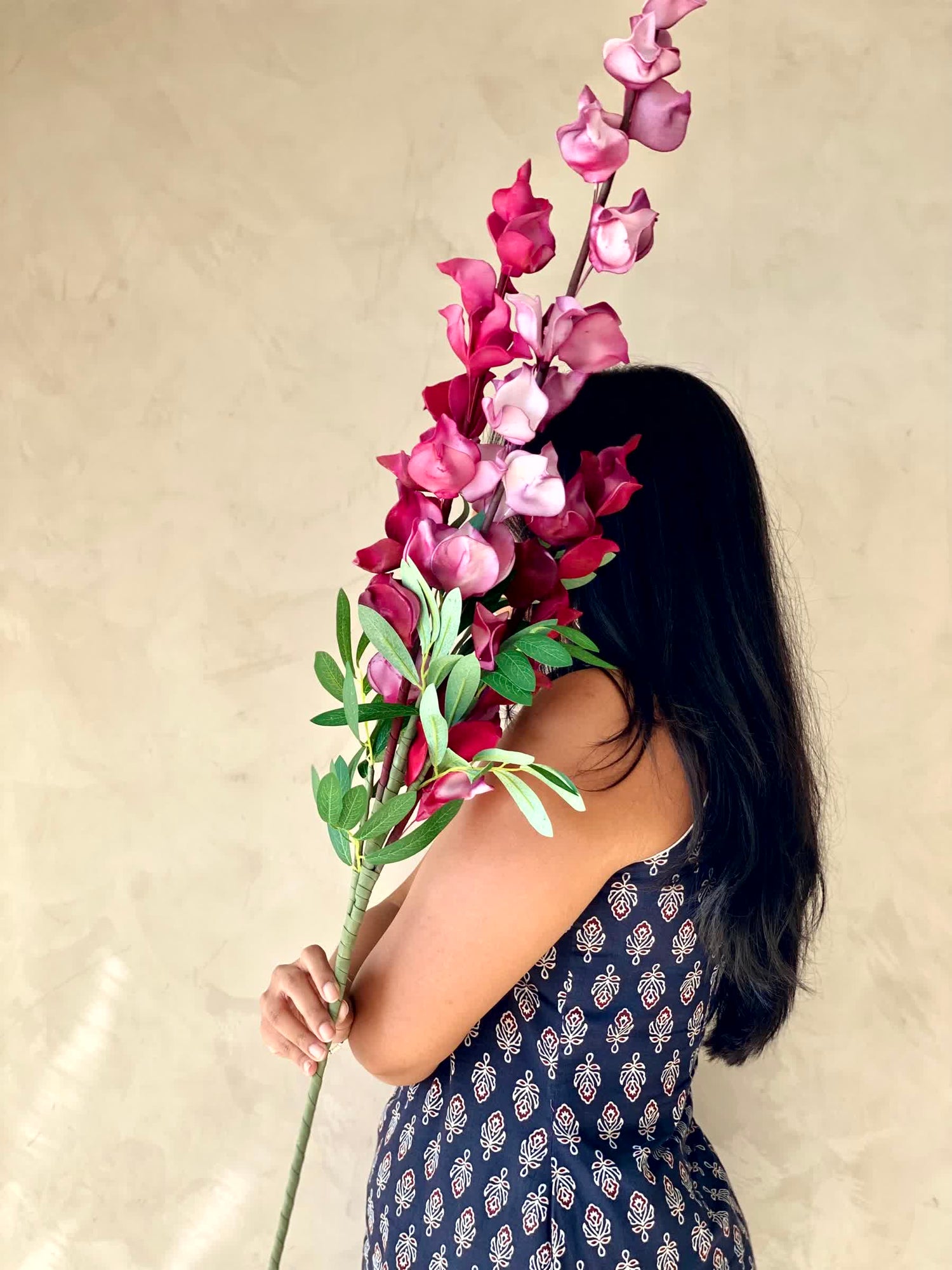 Artificial Dragon Flower Stem - Fuchsia Ombre (One Stem)