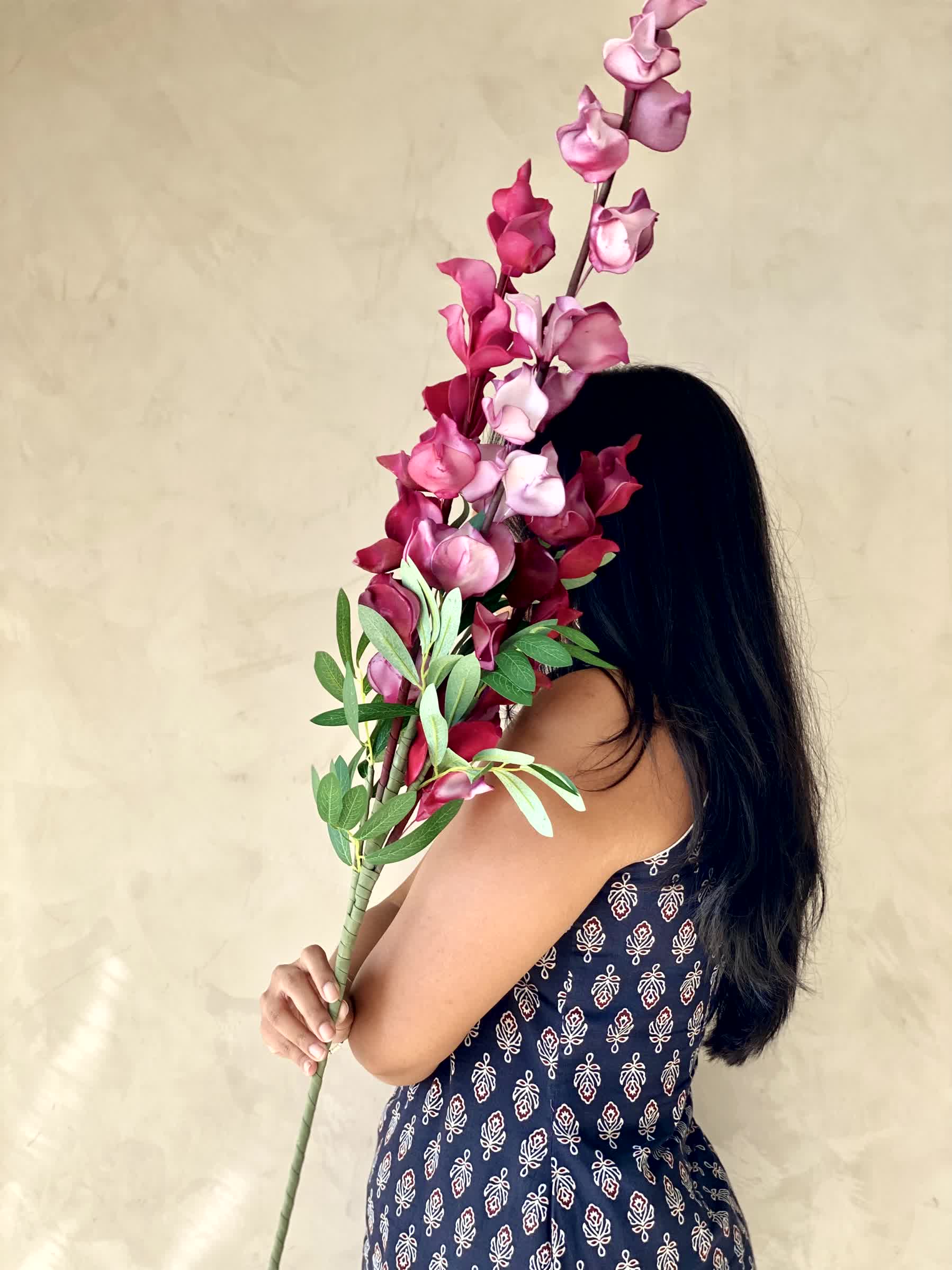 Artificial Dragon Flower Stem - Fuchsia Ombre (One Stem)