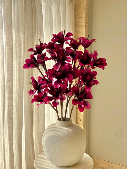 Artificial Lily Magnolia Flower Stem - Fuchsia Ombre (One Stem)