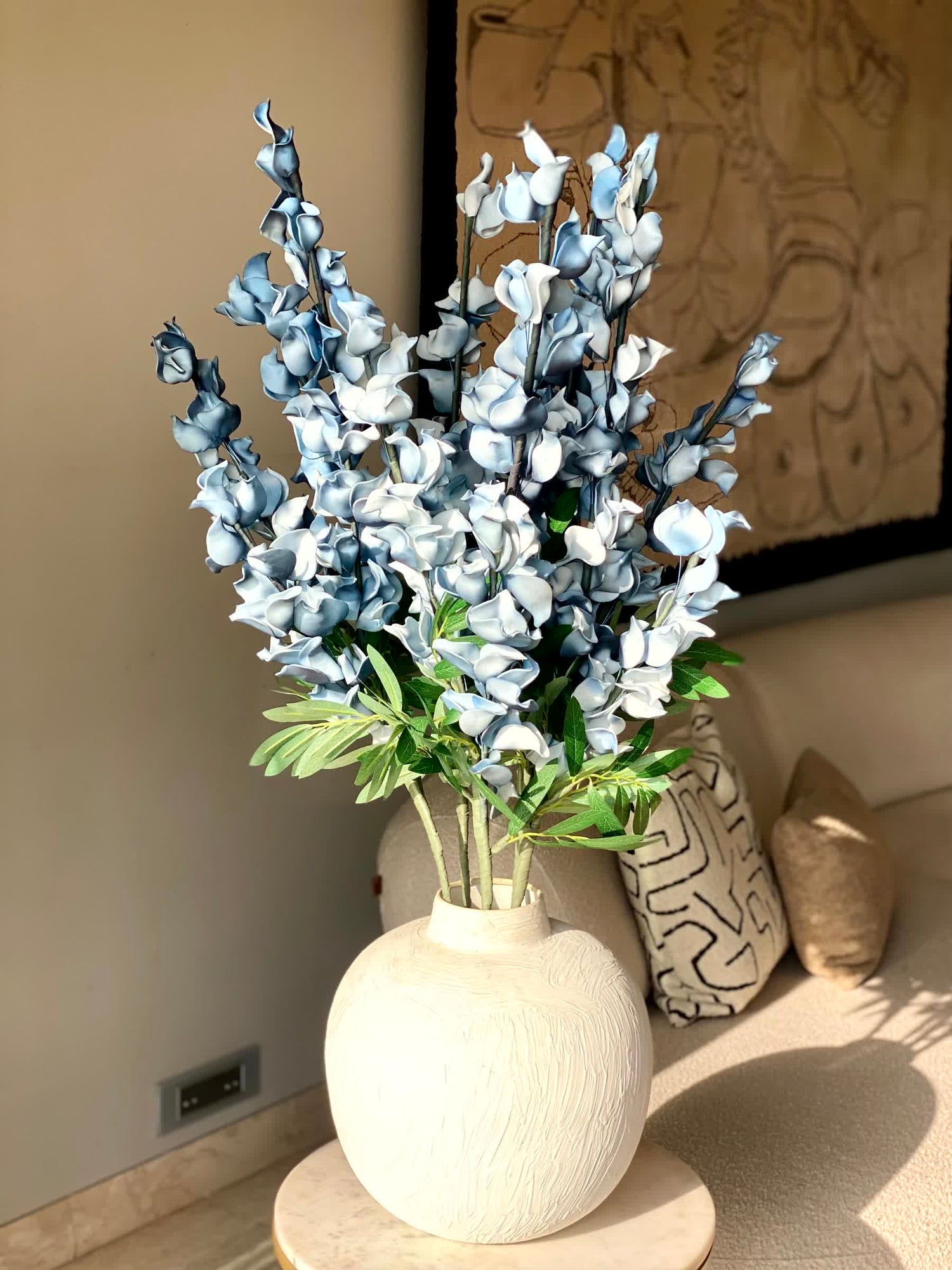 Artificial Dragon Flower Stem - Blue Ombre (One Stem)