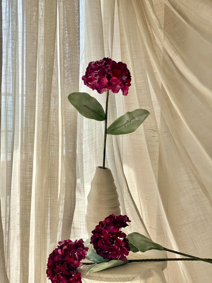 Artificial Hydrangea Flower Stem - Fuchsia Ombre (One Stem)