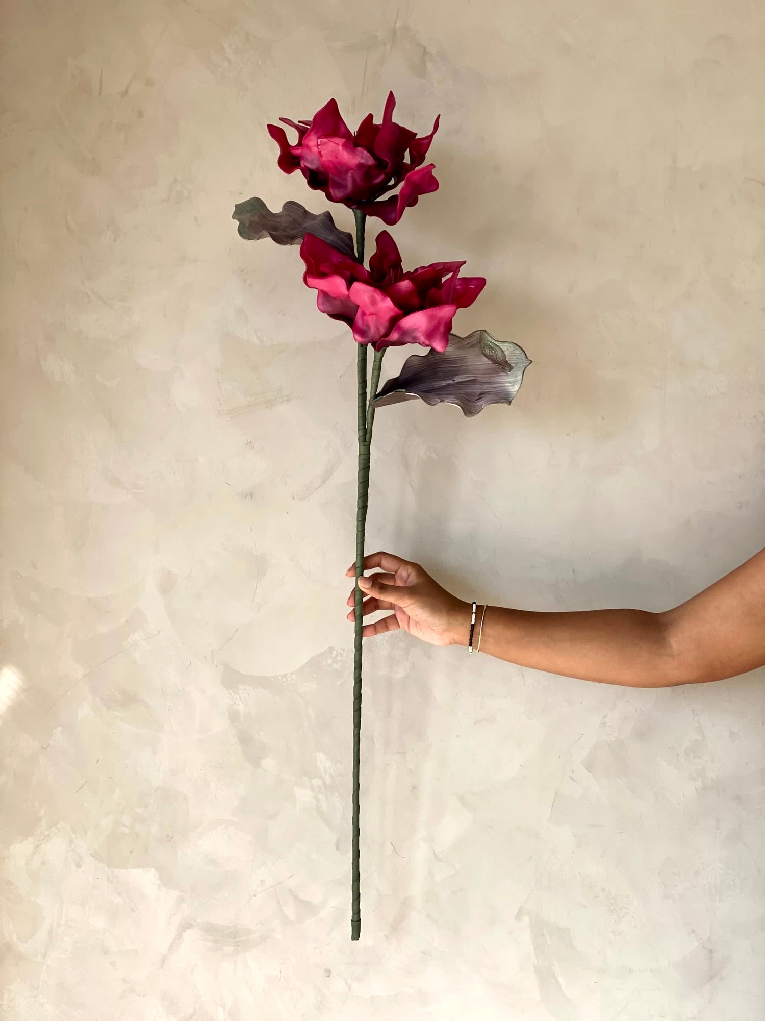 Artificial Dahlia Flower Stem  - Fuchsia Ombre (One Stem)