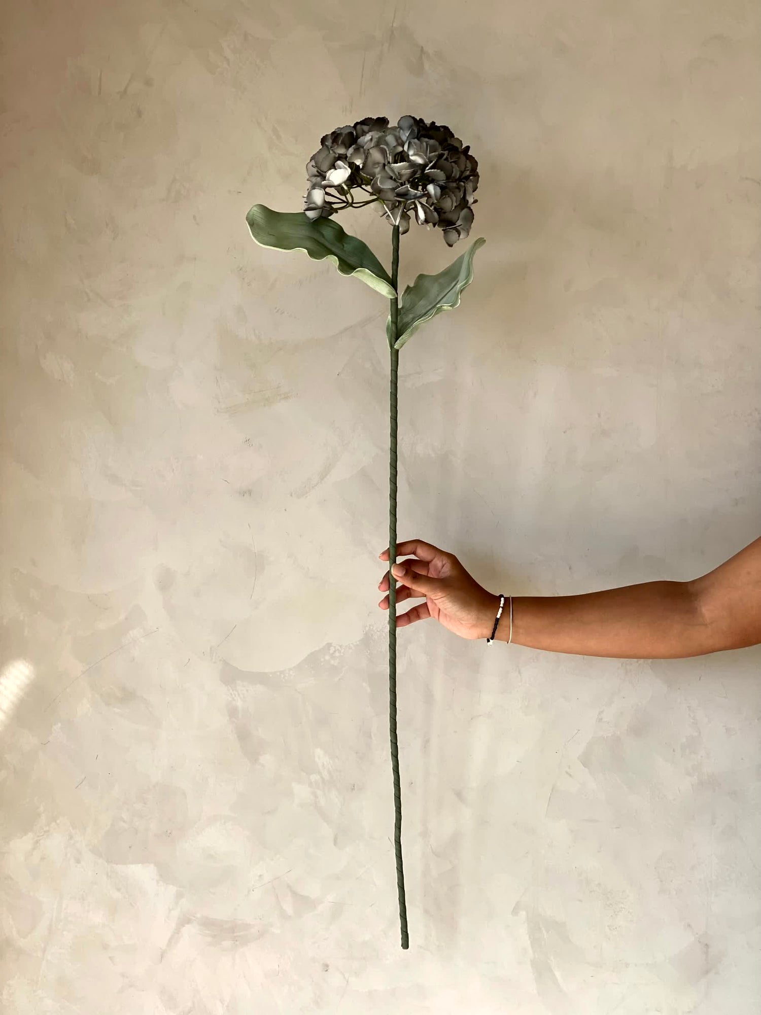 Artificial Hydrangea Flower Stem - Grey Ombre (One Stem)