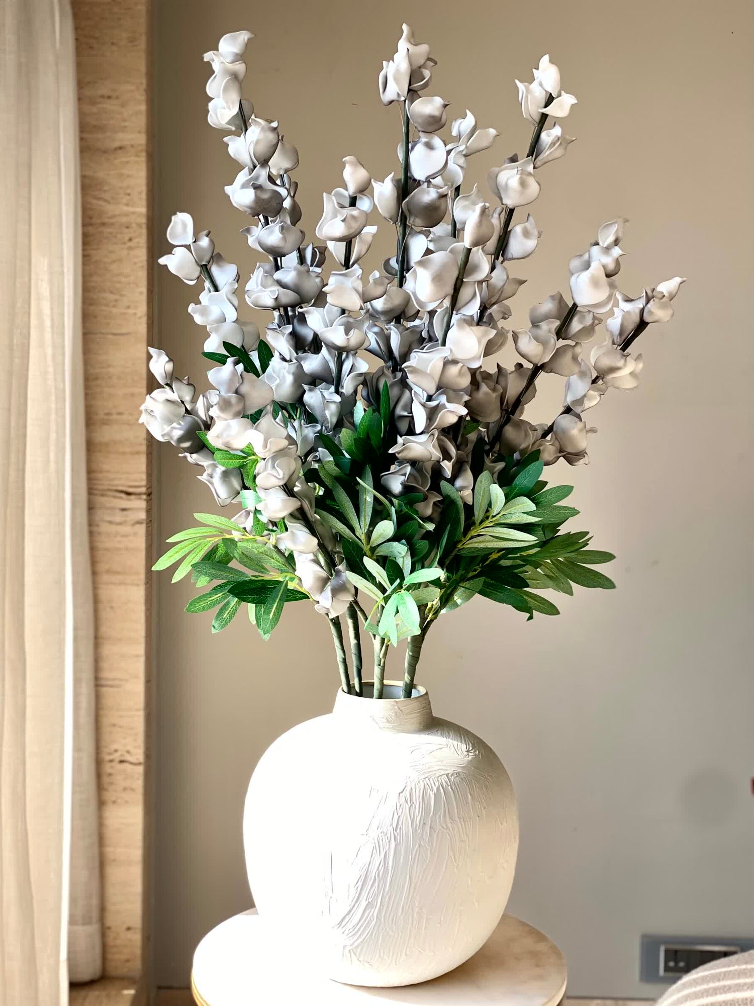 Artificial Dragon Flower Stem - Grey Ombre (One Stem)