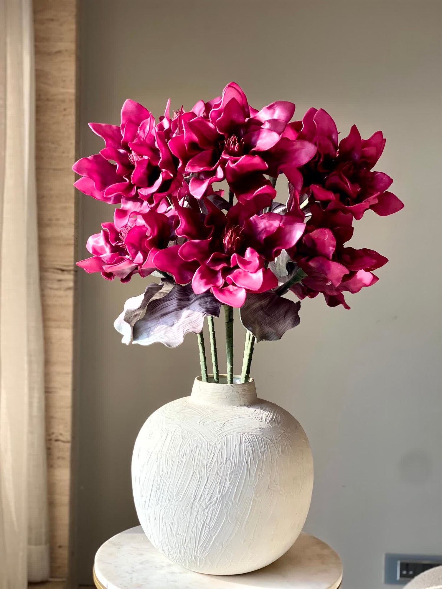 Artificial Dahlia Flower Stem  - Fuchsia Ombre (One Stem)