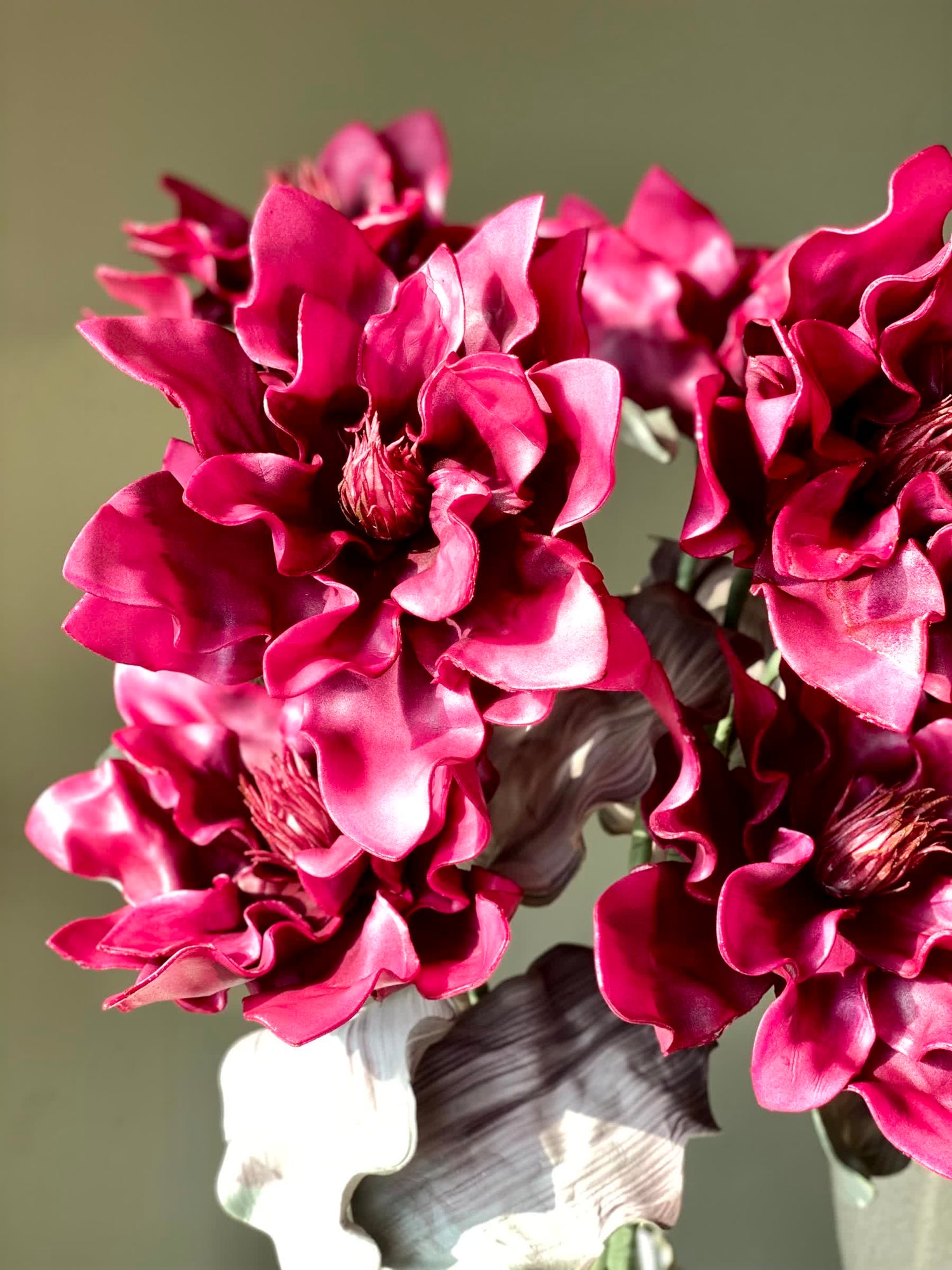 Artificial Dahlia Flower Stem  - Fuchsia Ombre (One Stem)