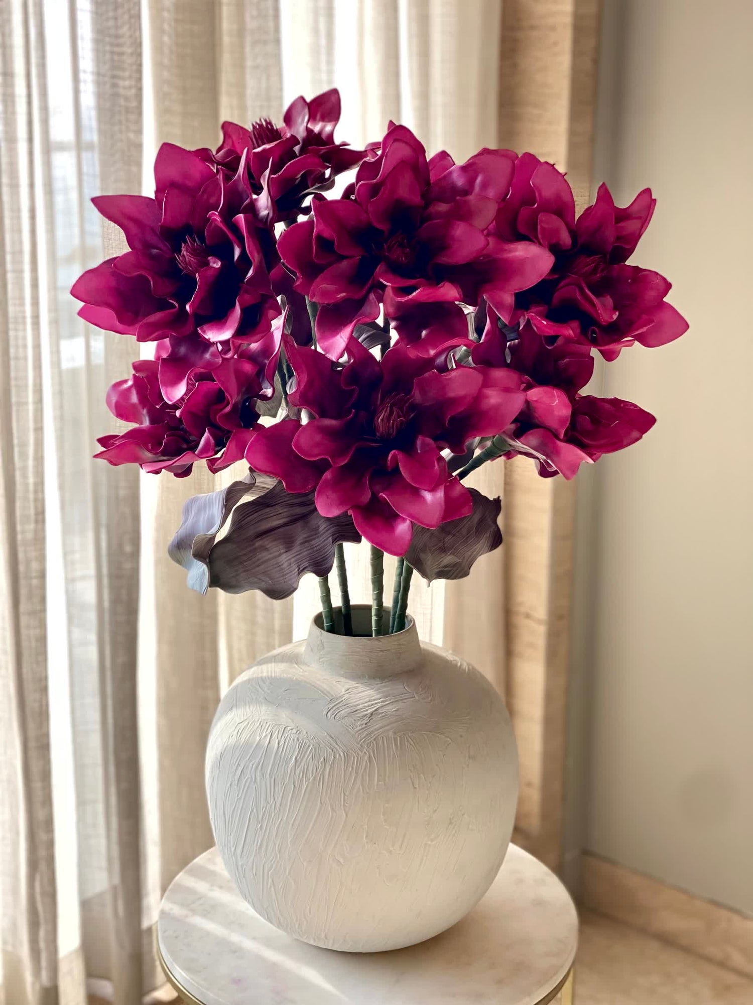 Artificial Dahlia Flower Stem  - Fuchsia Ombre (One Stem)