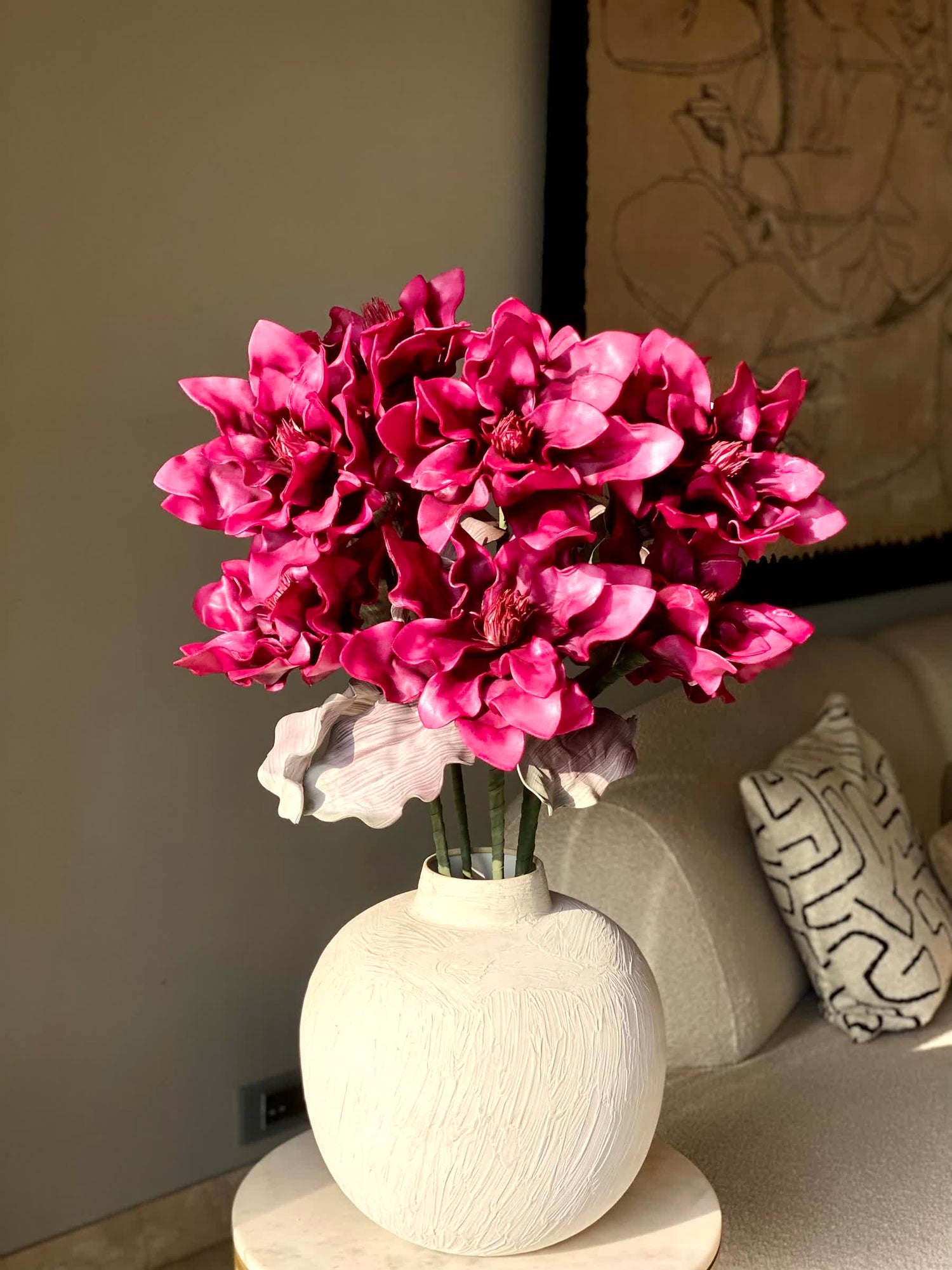 Artificial Dahlia Flower Stem  - Fuchsia Ombre (One Stem)
