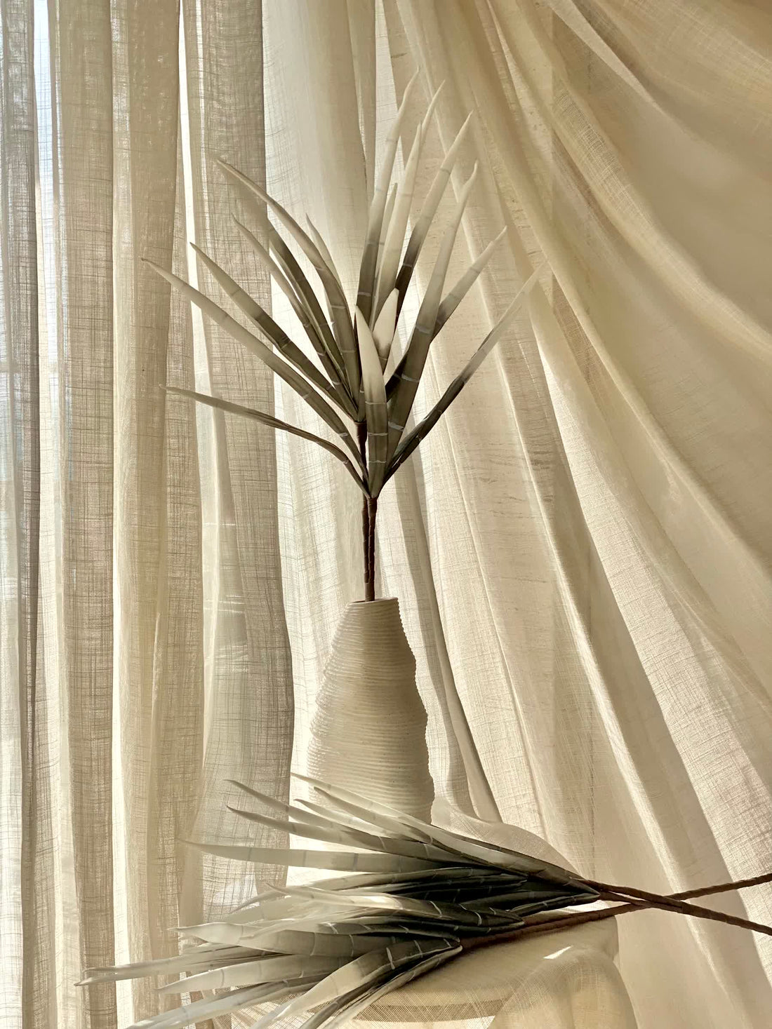 Artificial Bamboo Stalks - Grey Ombre (One Stem)