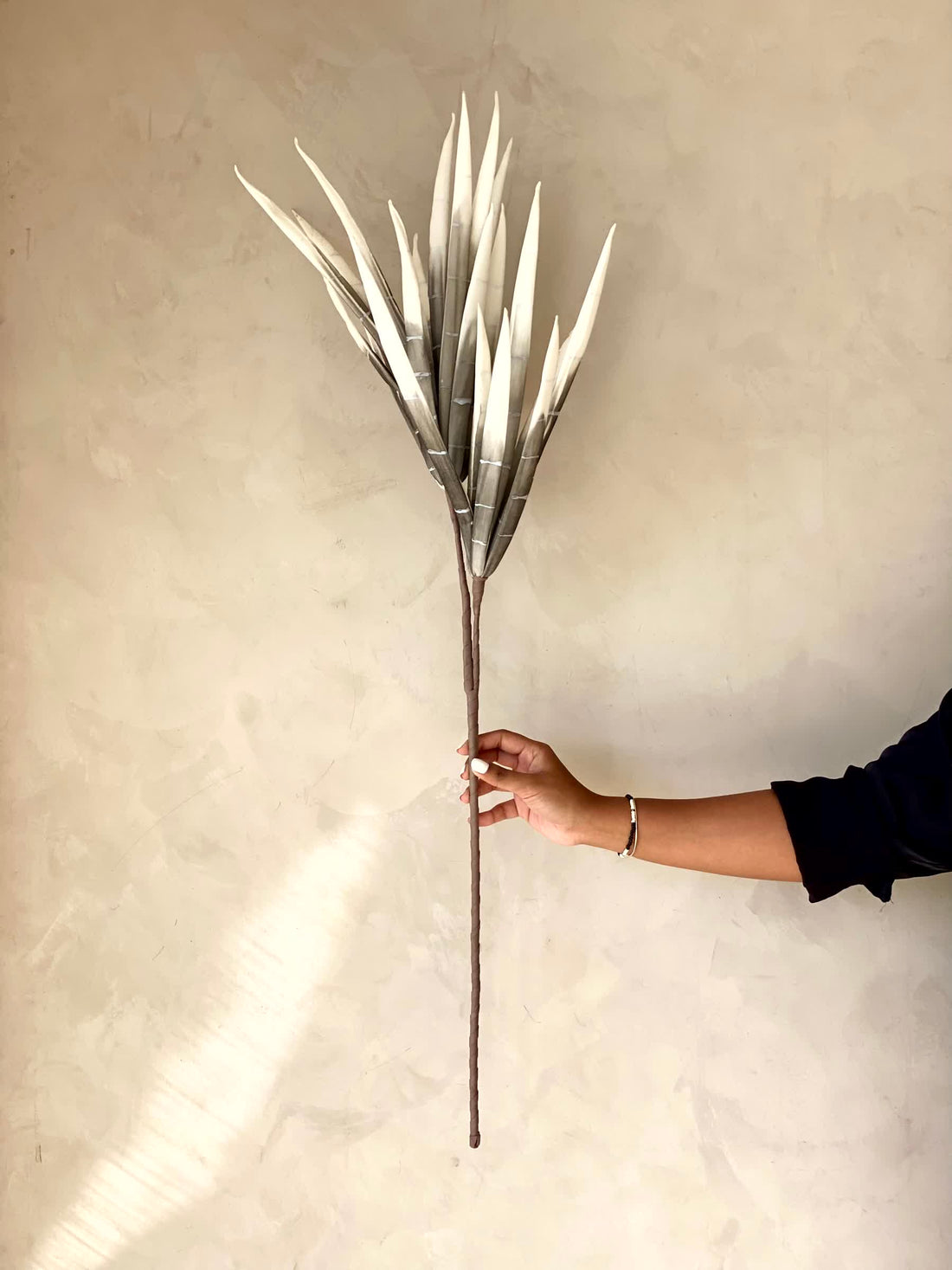 Artificial Bamboo Stalks - Grey Ombre (One Stem)