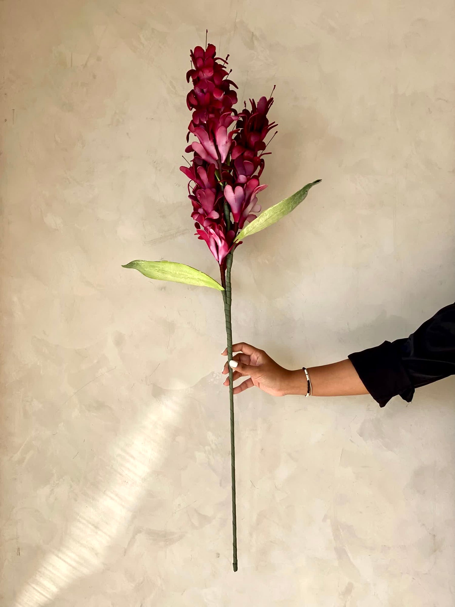 Artificial Madonna Lily Flower Stem - Fuchsia Ombre (One Stem)