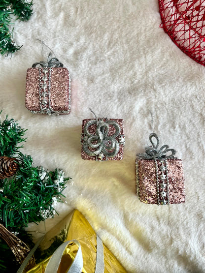 Christmas Glittering Gift Boxes - (Set Of 3)