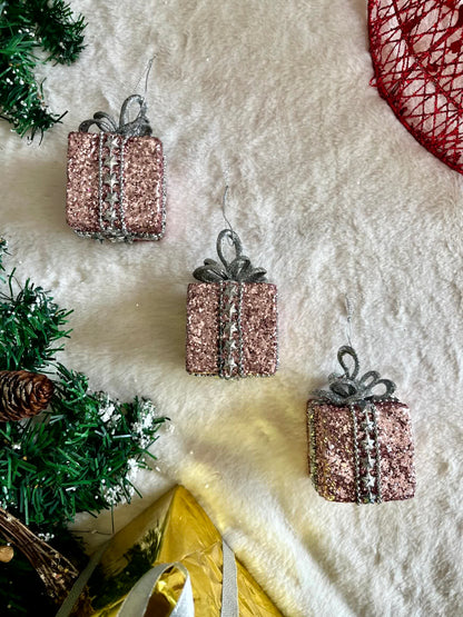 Christmas Glittering Gift Boxes - (Set Of 3)