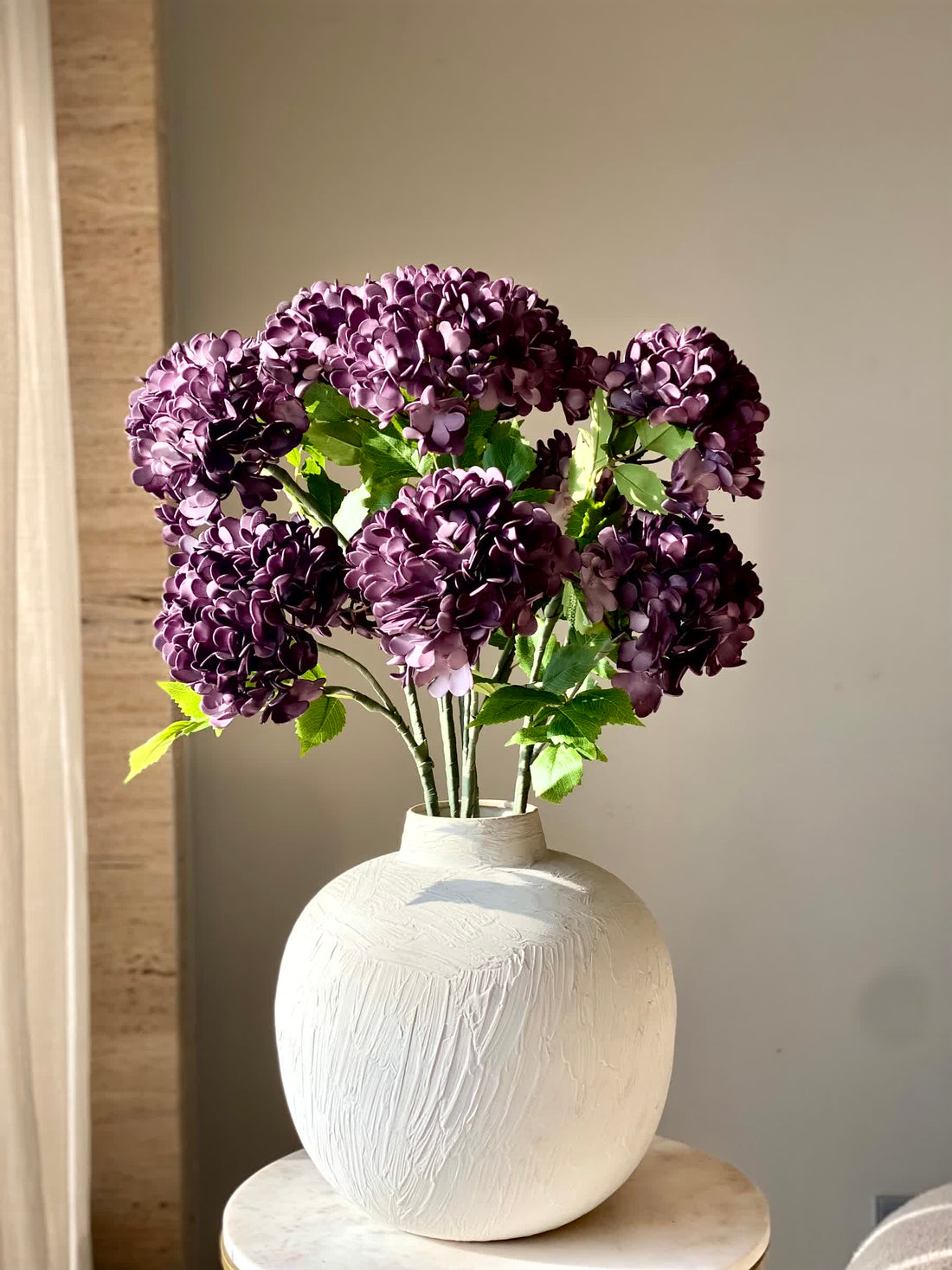 Artificial Mophead Flower Stem - Lavender Ombre (One Stem)