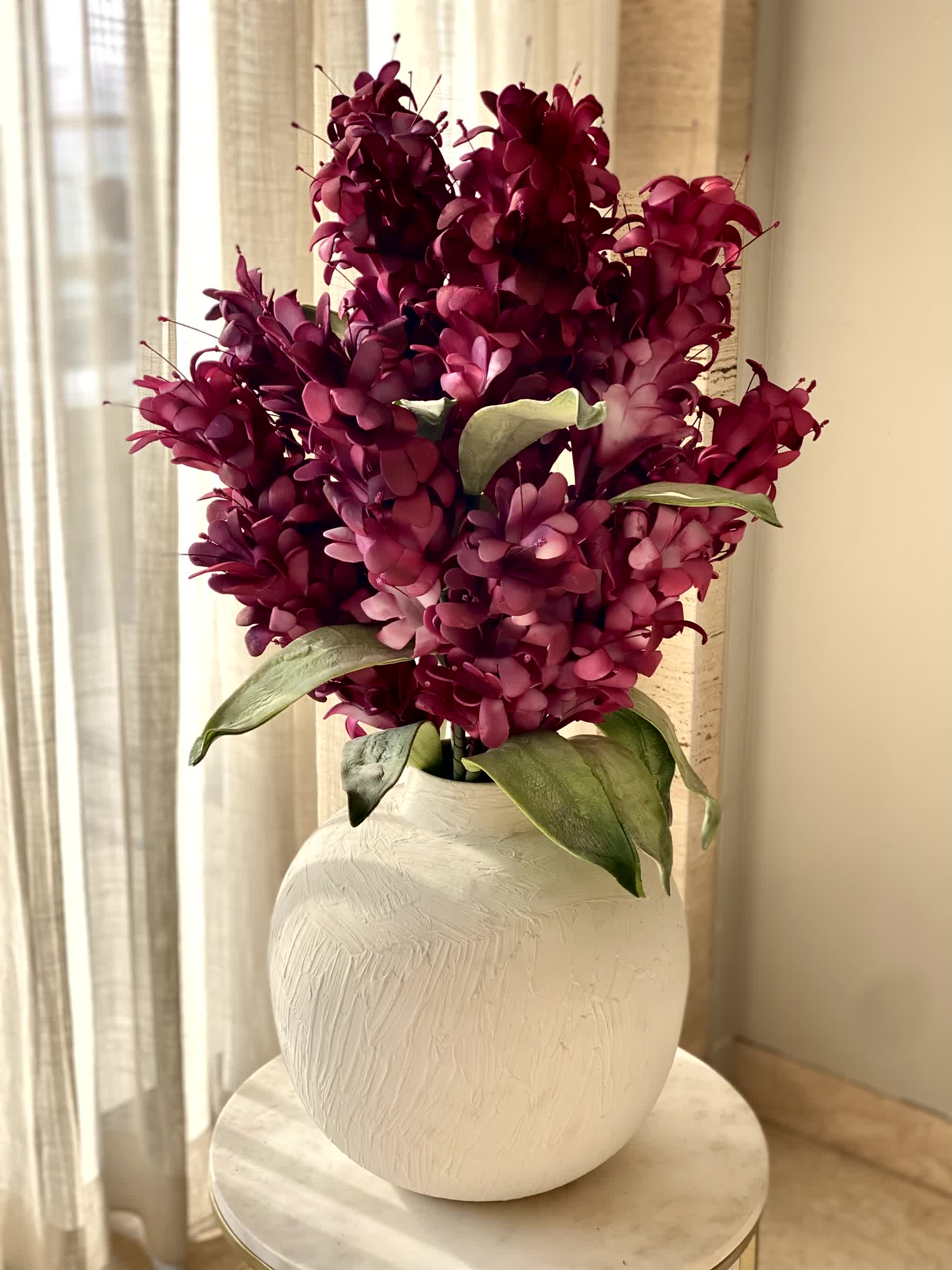 Artificial Madonna Lily Flower Stem - Fuchsia Ombre (One Stem)