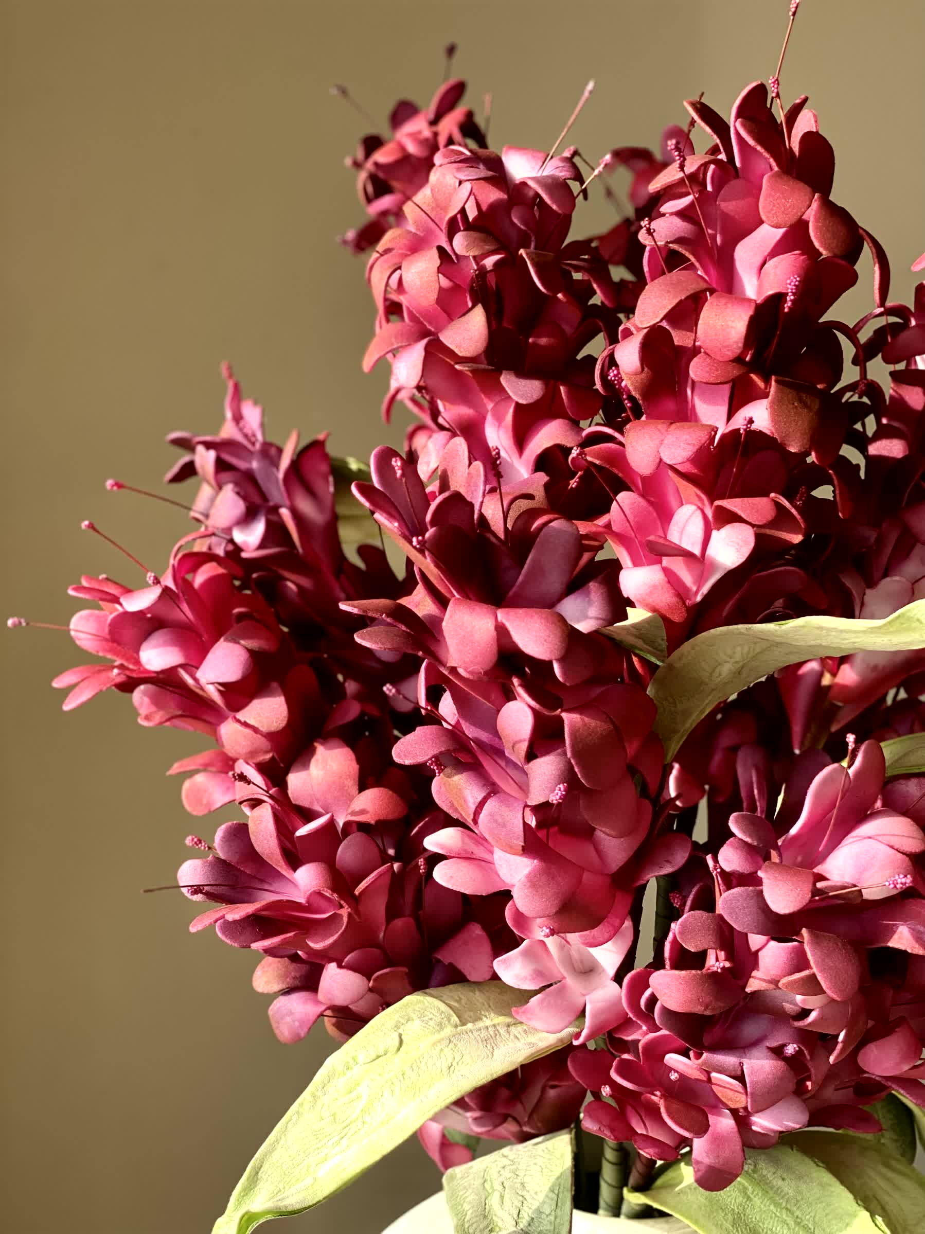 Artificial Madonna Lily Flower Stem - Fuchsia Ombre (One Stem)