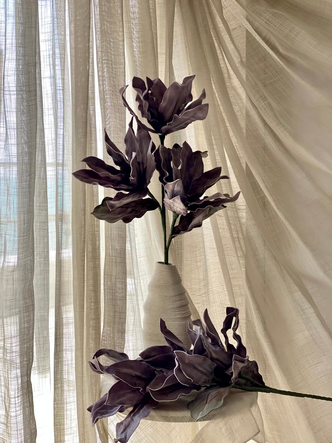 Artificial Magnolia Flower Stem - Lavender Ombre (One Stem)