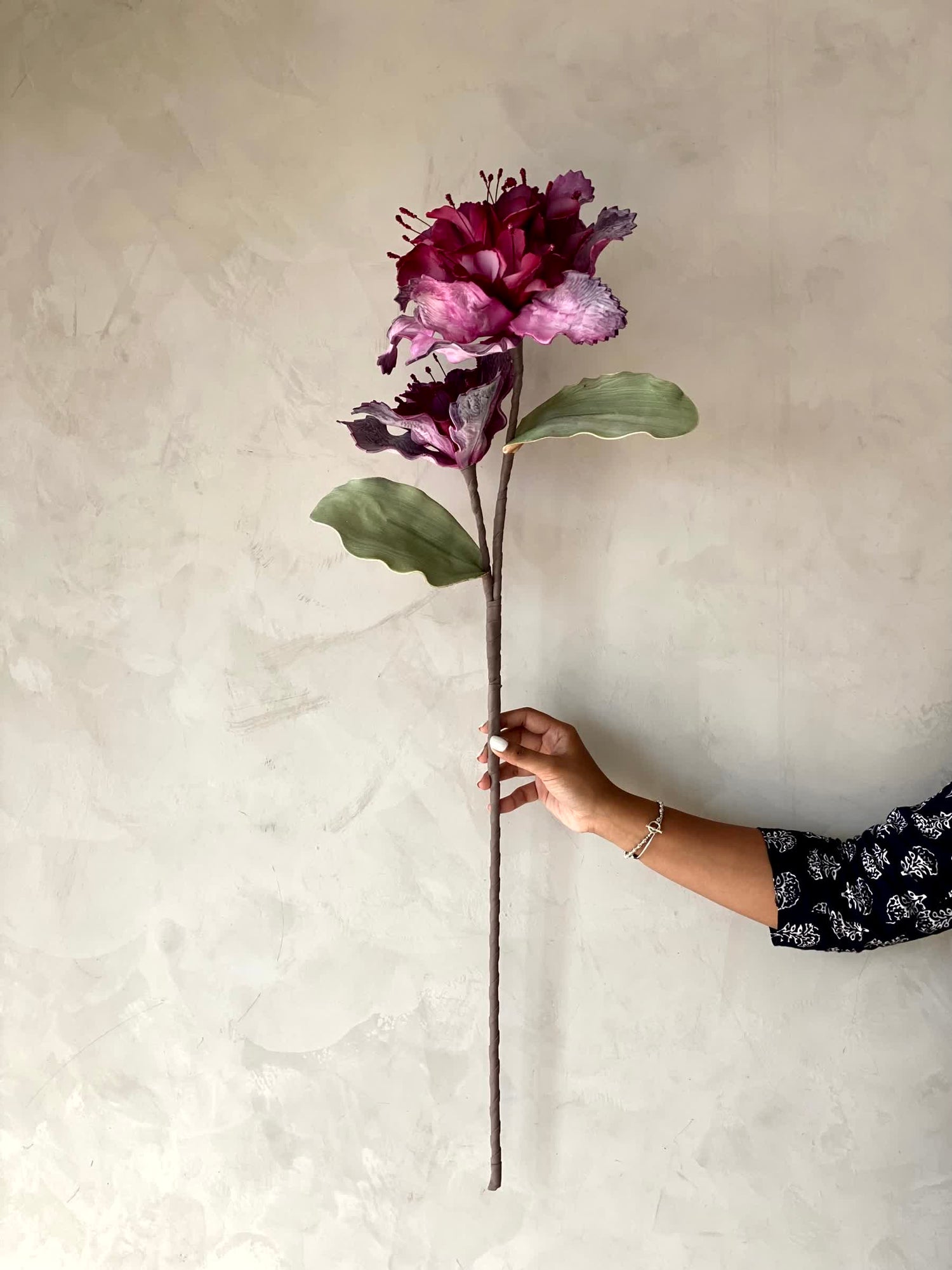 Artificial Rose Bay Flower Stem - Magenta Ombre (One Stem)