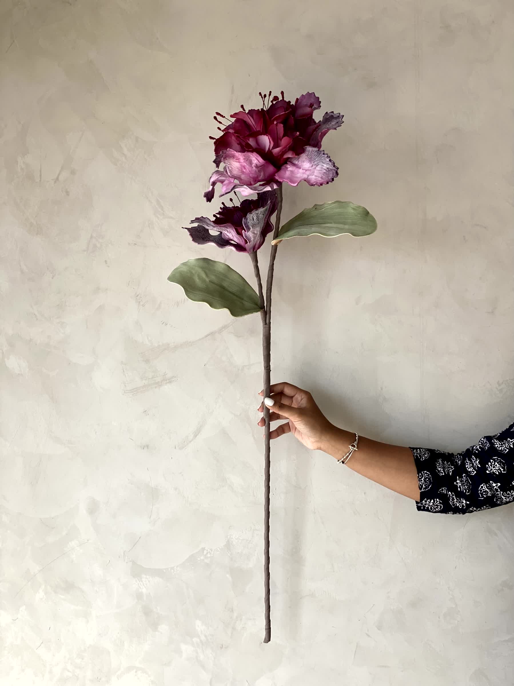 Artificial Rose Bay Flower Stem - Magenta Ombre (One Stem)
