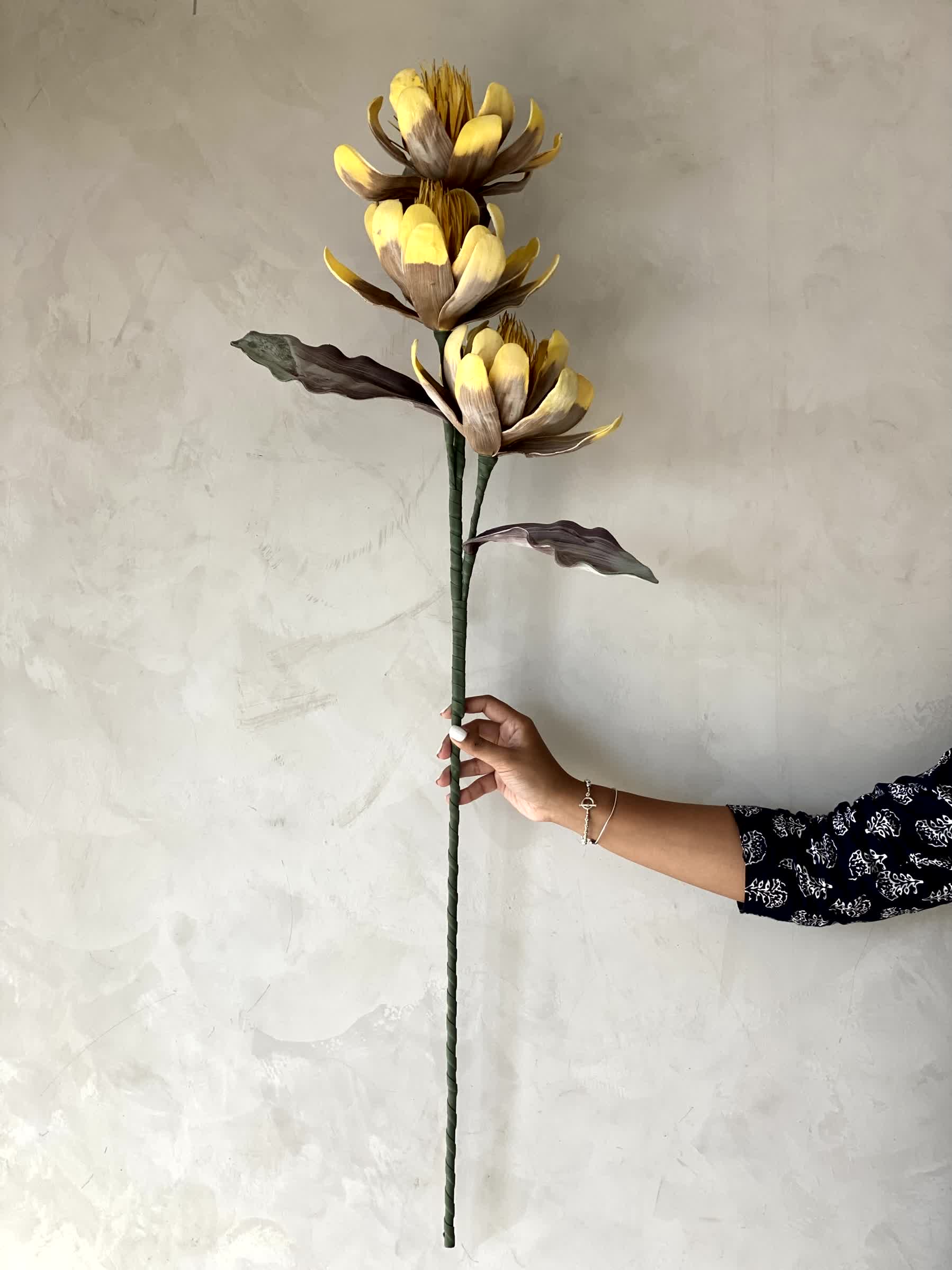 Artificial Corolla Flower Stem - Amber Ombre (One Stem)
