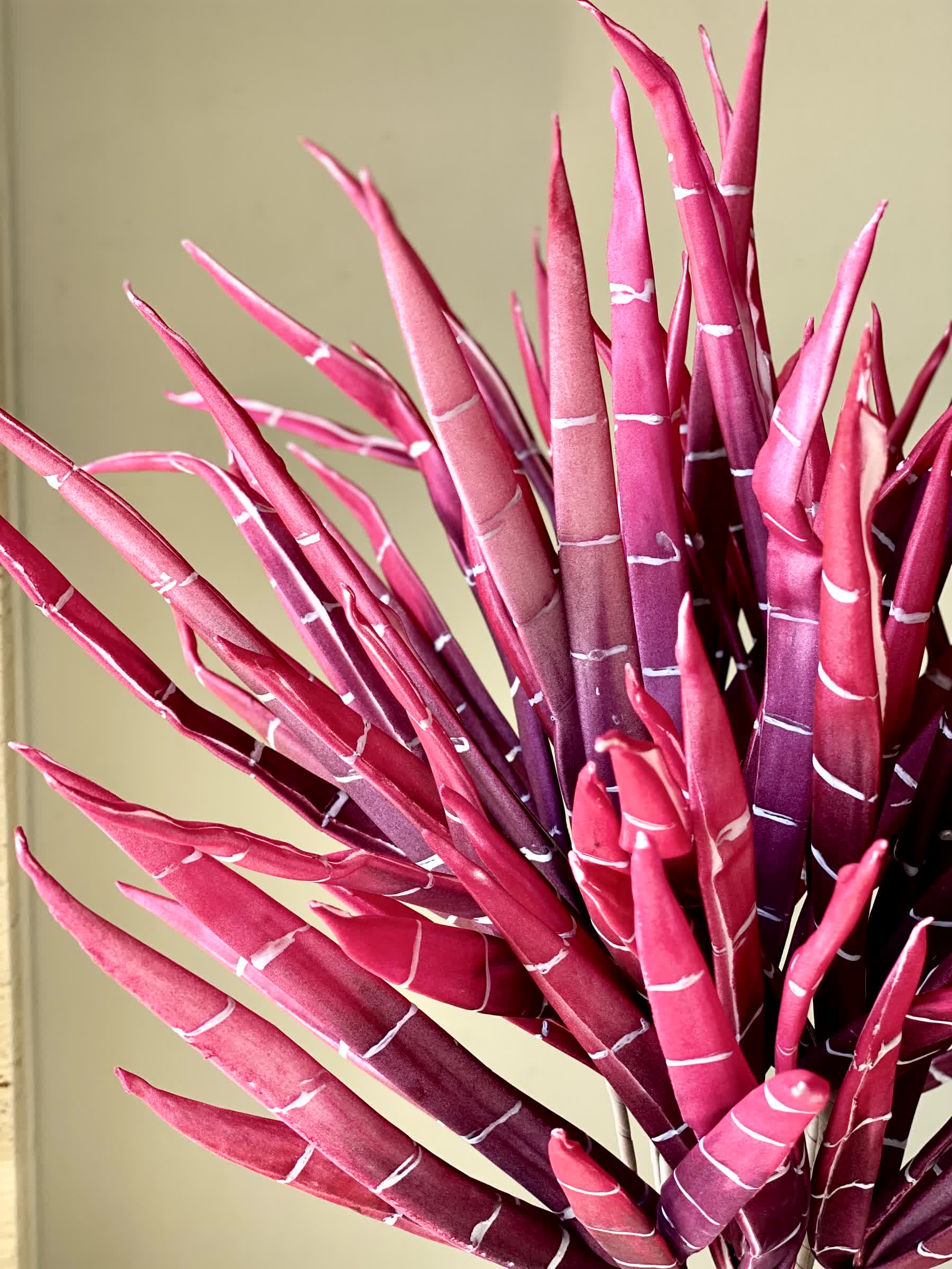 Artificial Bamboo Stalks - Fuchsia Ombre (One Stem)