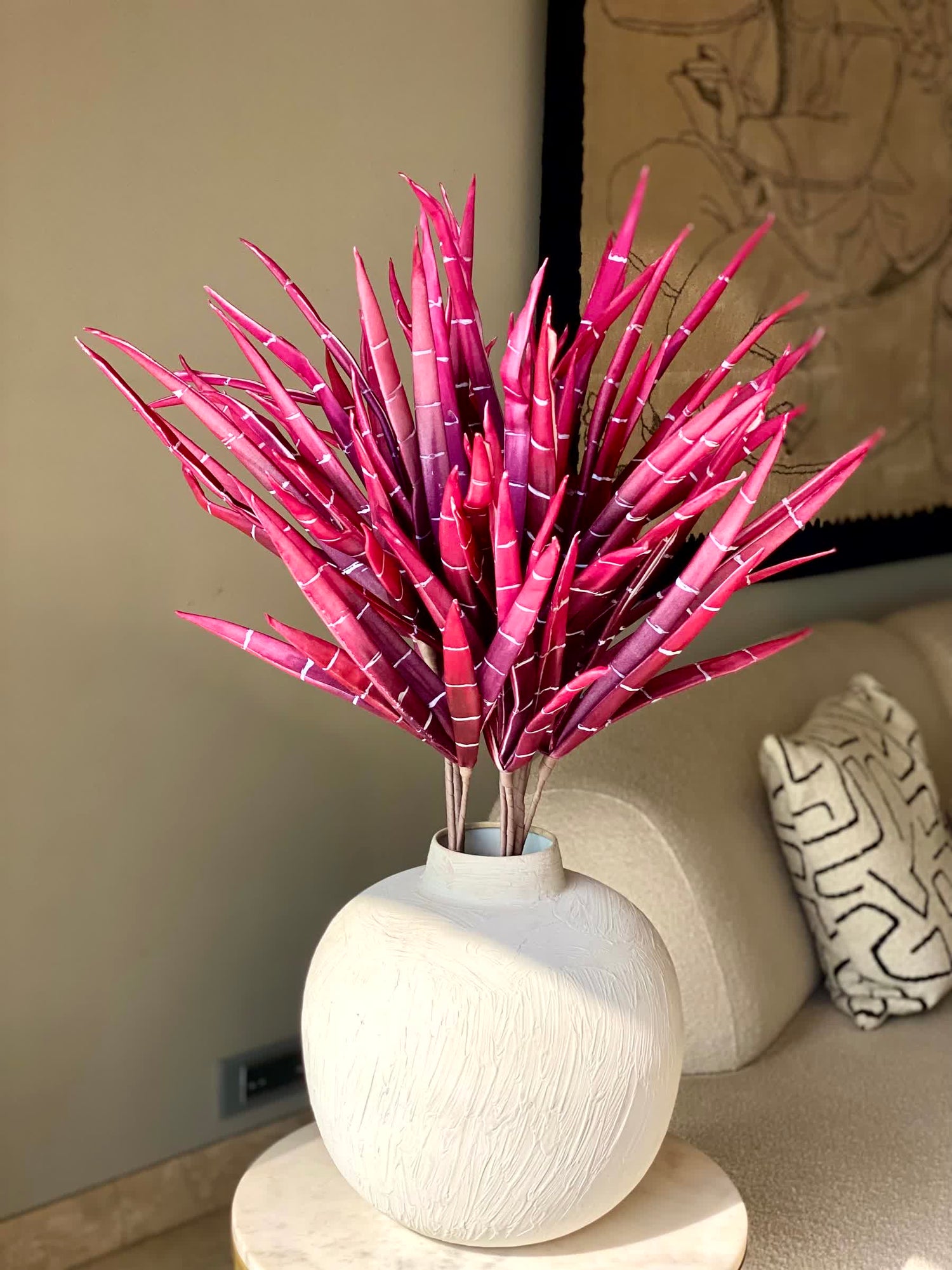 Artificial Bamboo Stalks - Fuchsia Ombre (One Stem)