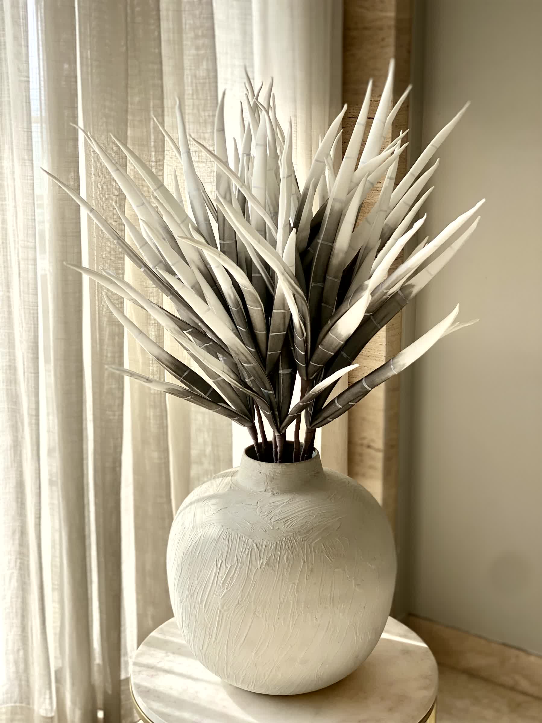 Artificial Bamboo Stalks - Grey Ombre (One Stem)