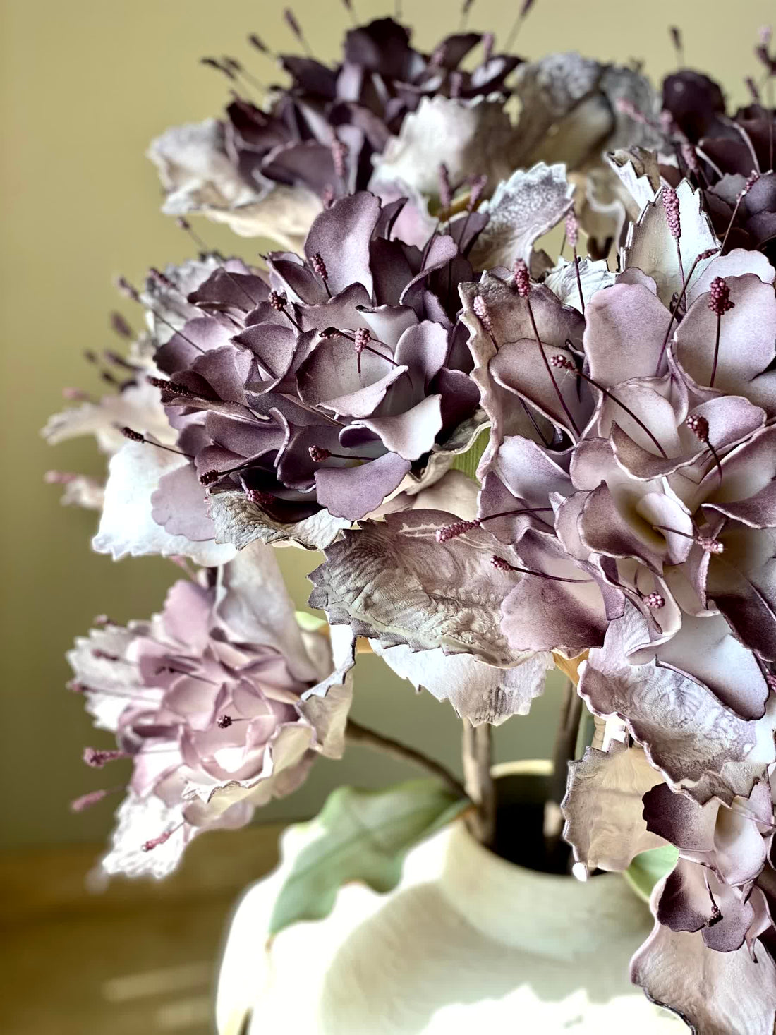 Artificial Rose Bay Flower Stem - Lavender Ombre (One Stem)